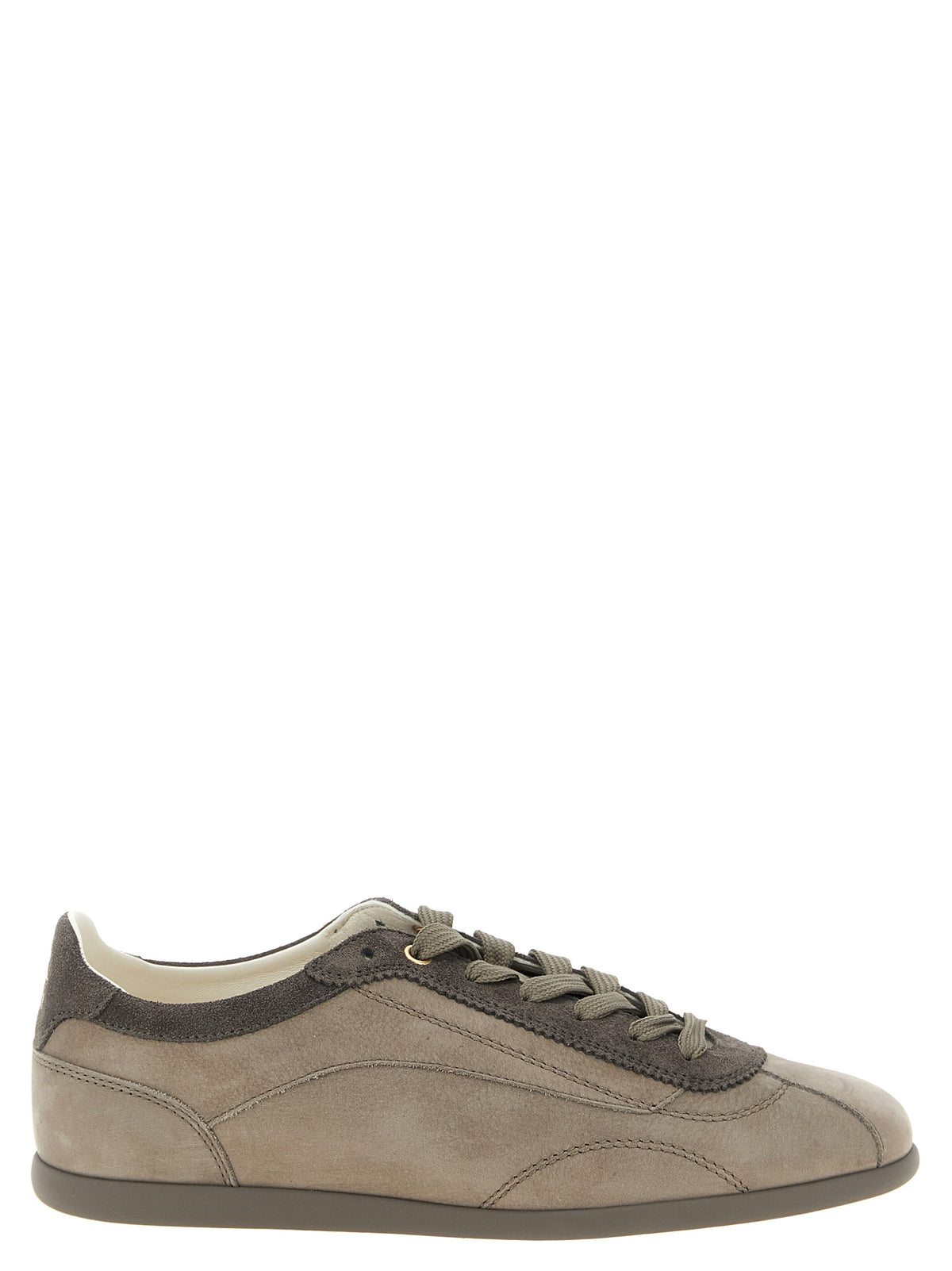Brunello Cucinelli Graue Kalbsleder Low-Top-Sneaker
