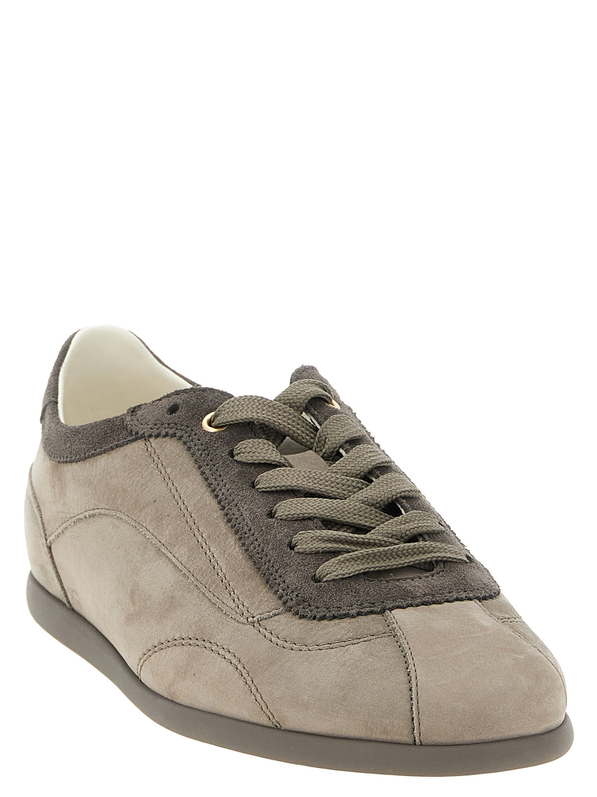 Brunello Cucinelli Graue Kalbsleder Low-Top-Sneaker