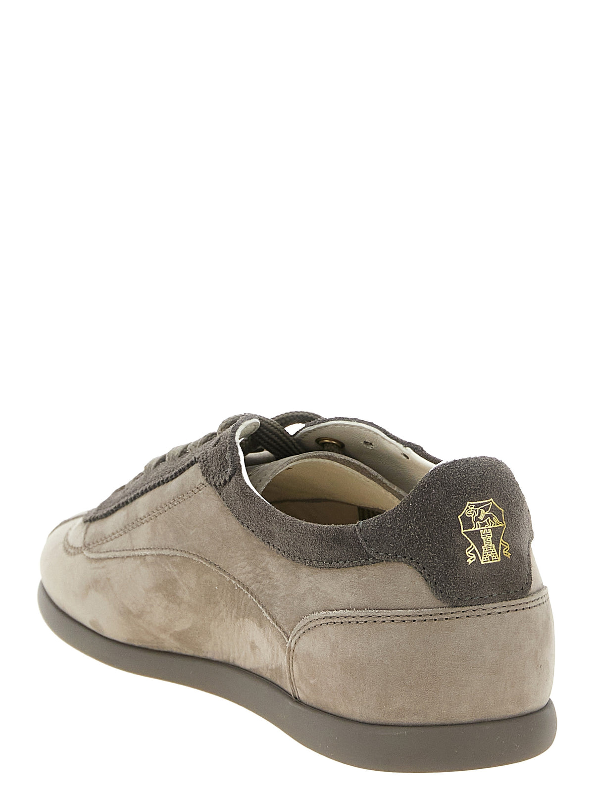 Brunello Cucinelli Graue Kalbsleder Low-Top-Sneaker