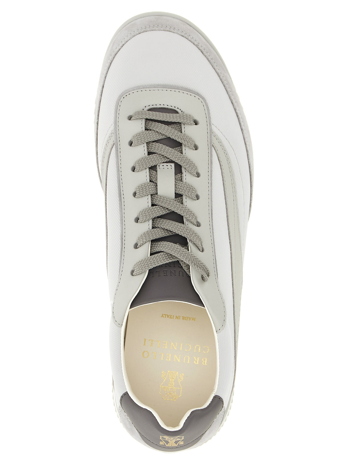 Brunello Cucinelli Graue Low-Top-Sneaker aus Polyethylen