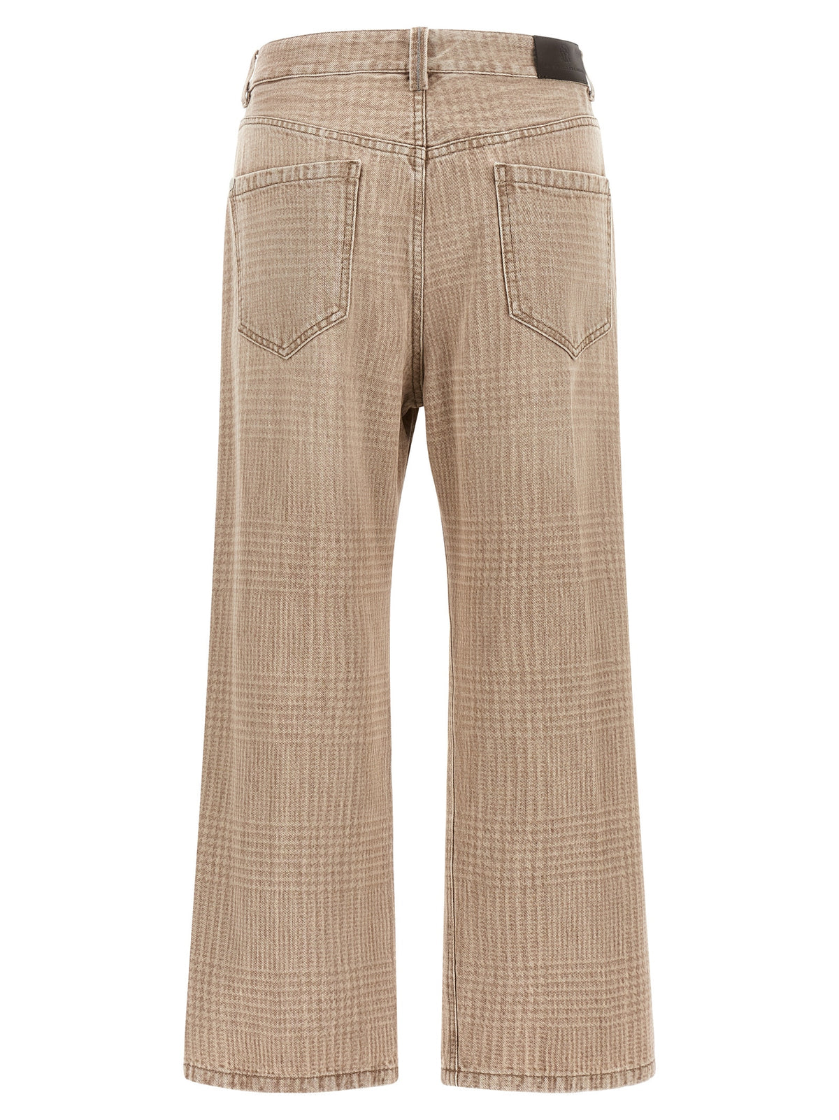 Brunello Cucinelli Beige Baumwoll-Jeans im Cropped-Schnitt