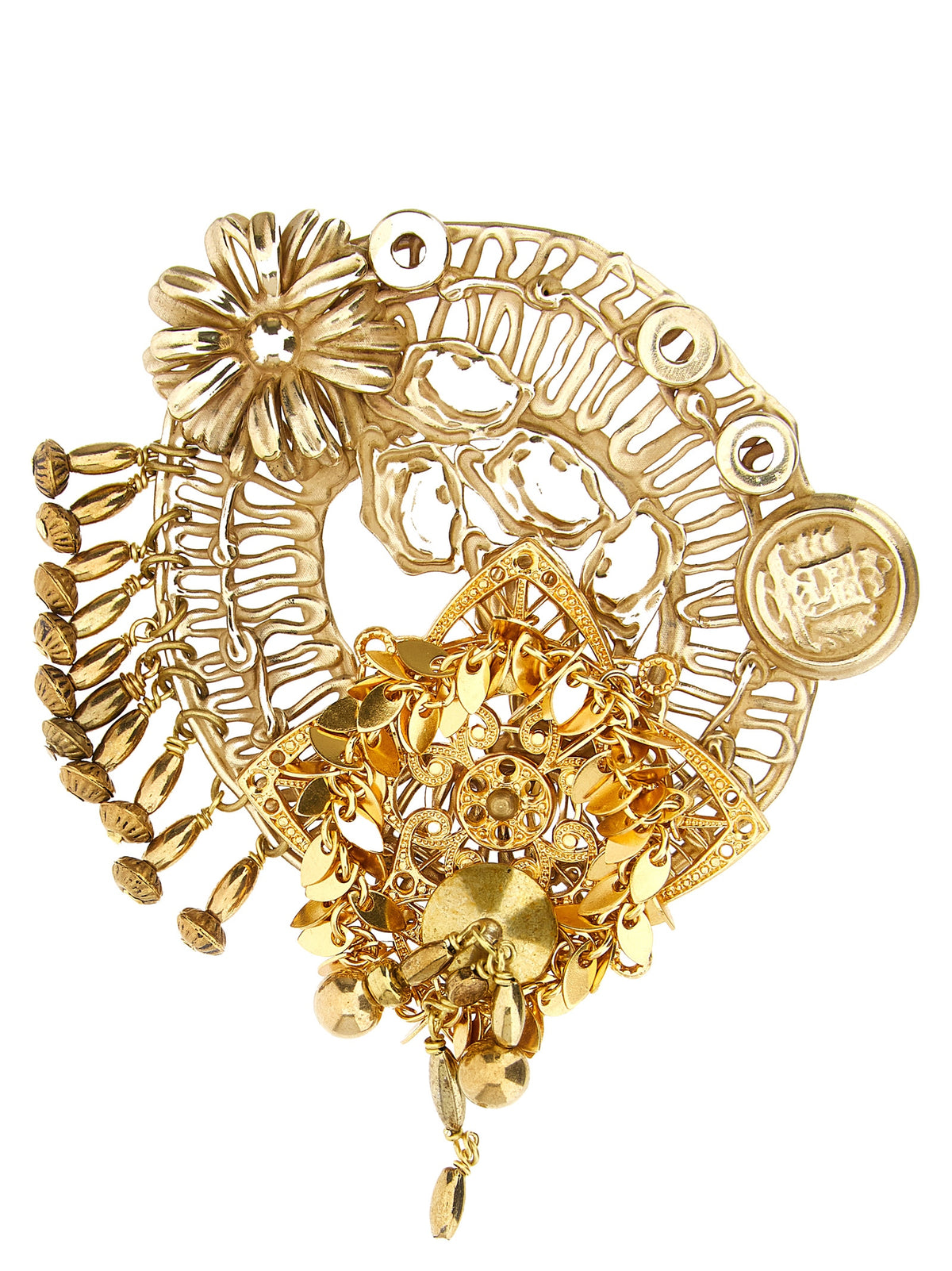 Dries Van Noten Gold Messing-Brosche