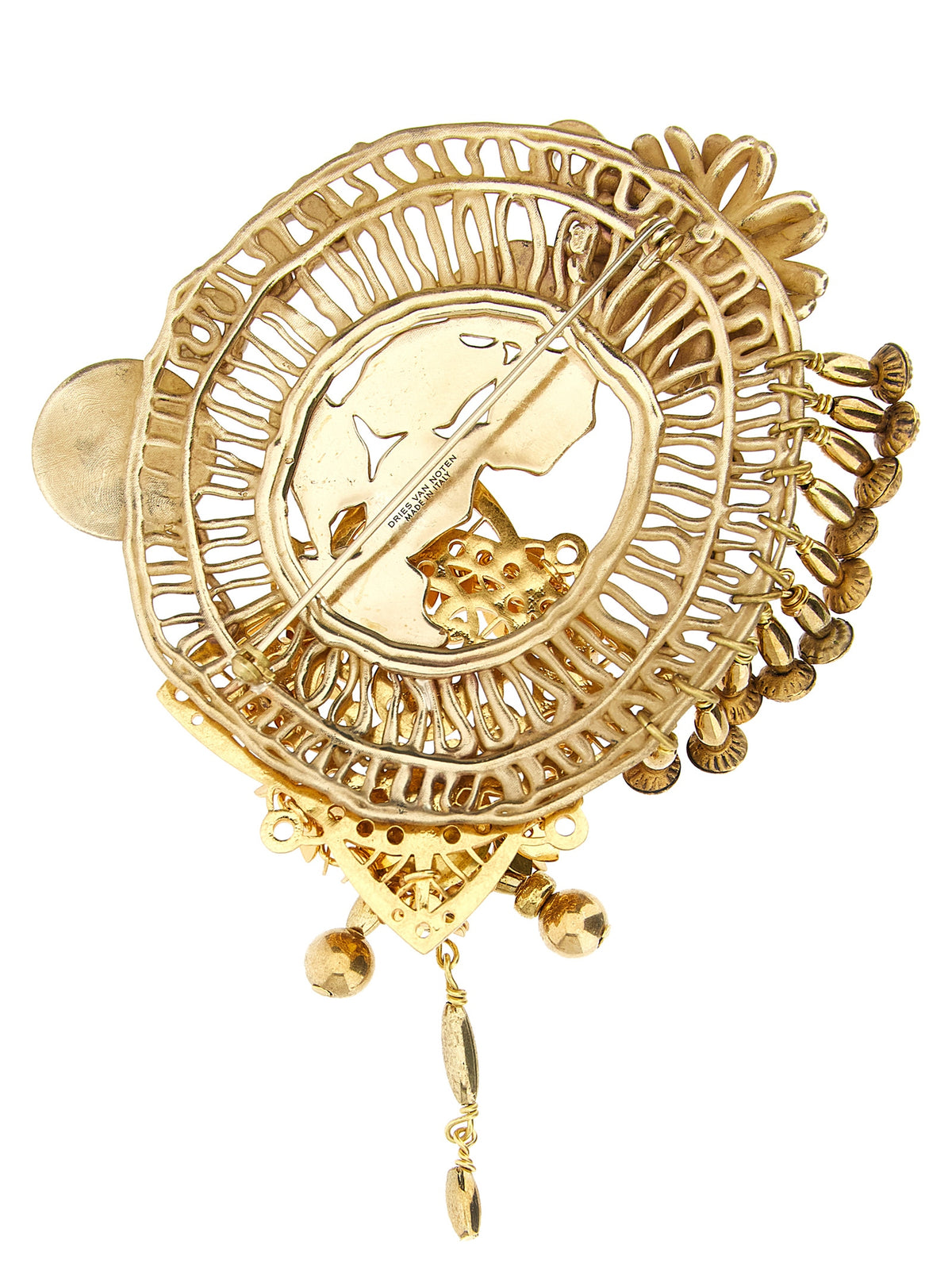 Dries Van Noten Gold Messing-Brosche