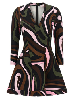 Emilio Pucci Kurzes Kleid aus Viskose in Multicolor