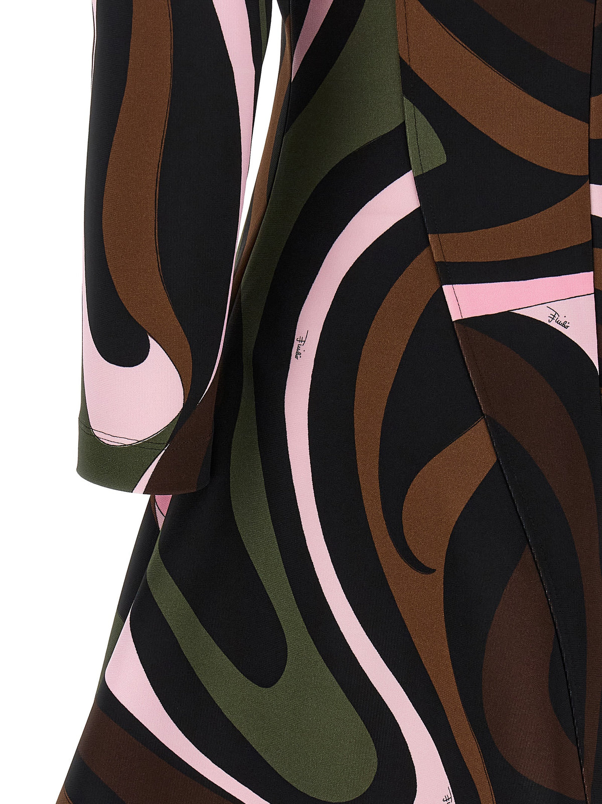Emilio Pucci Kurzes Kleid aus Viskose in Multicolor