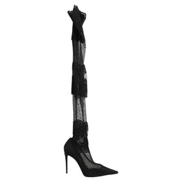 Dolce & Gabbana Schwarze Overknee-Socken-Pumps-Stiefel
