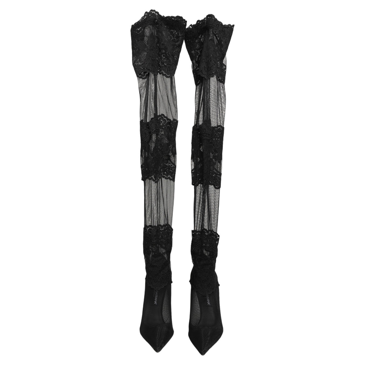 Dolce & Gabbana Schwarze Overknee-Socken-Pumps-Stiefel