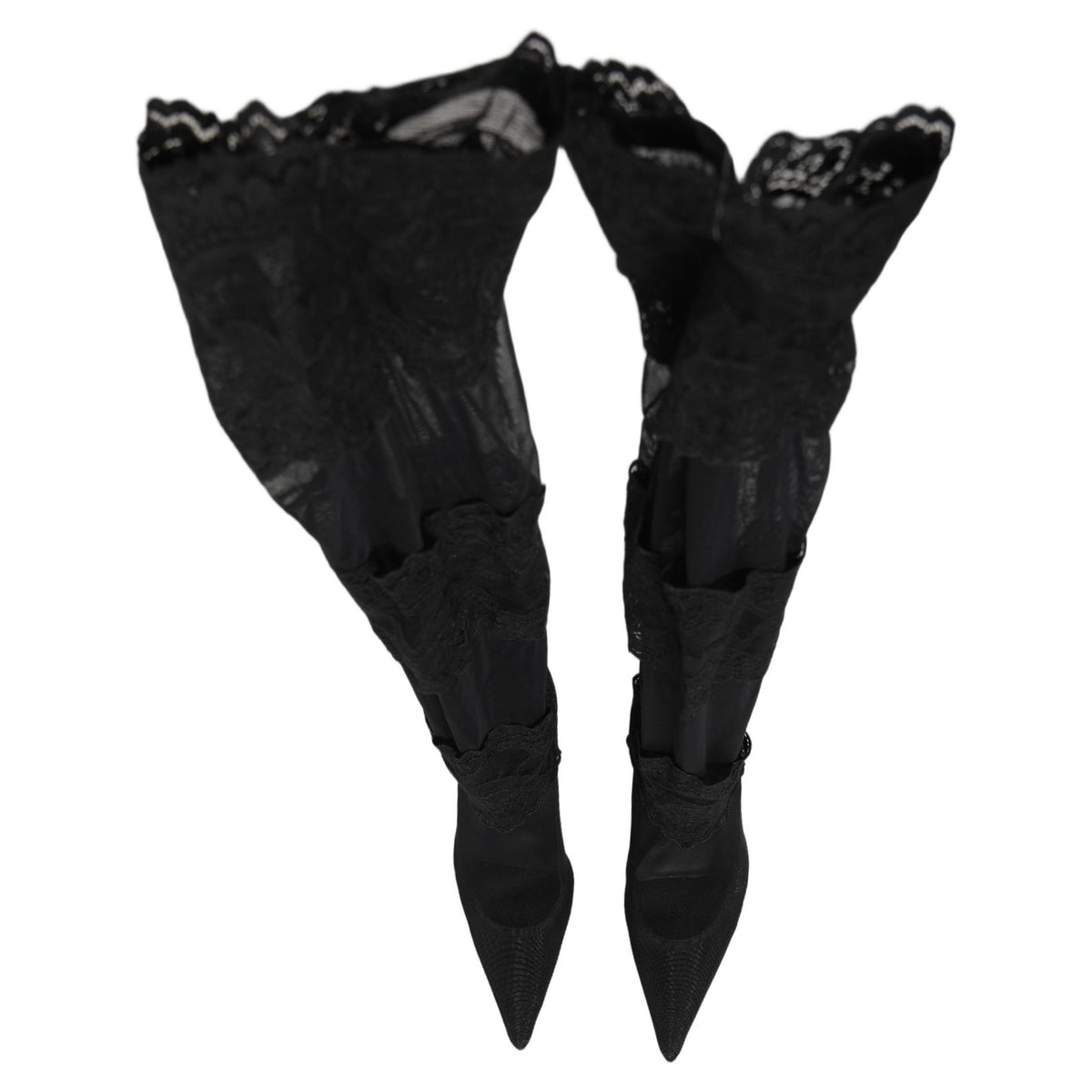 Dolce & Gabbana Schwarze Overknee-Socken-Pumps-Stiefel