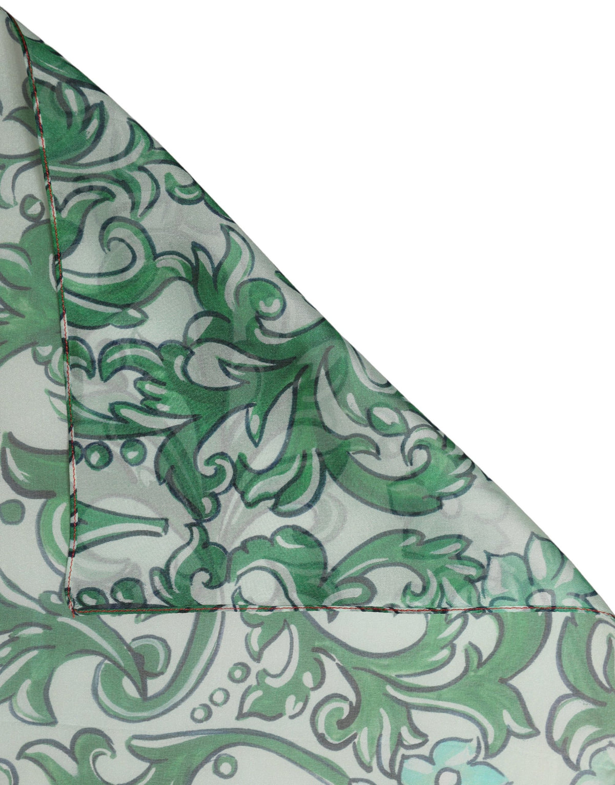 Dolce & Gabbana Grüner Seiden-Foulard im floralen Print-Design