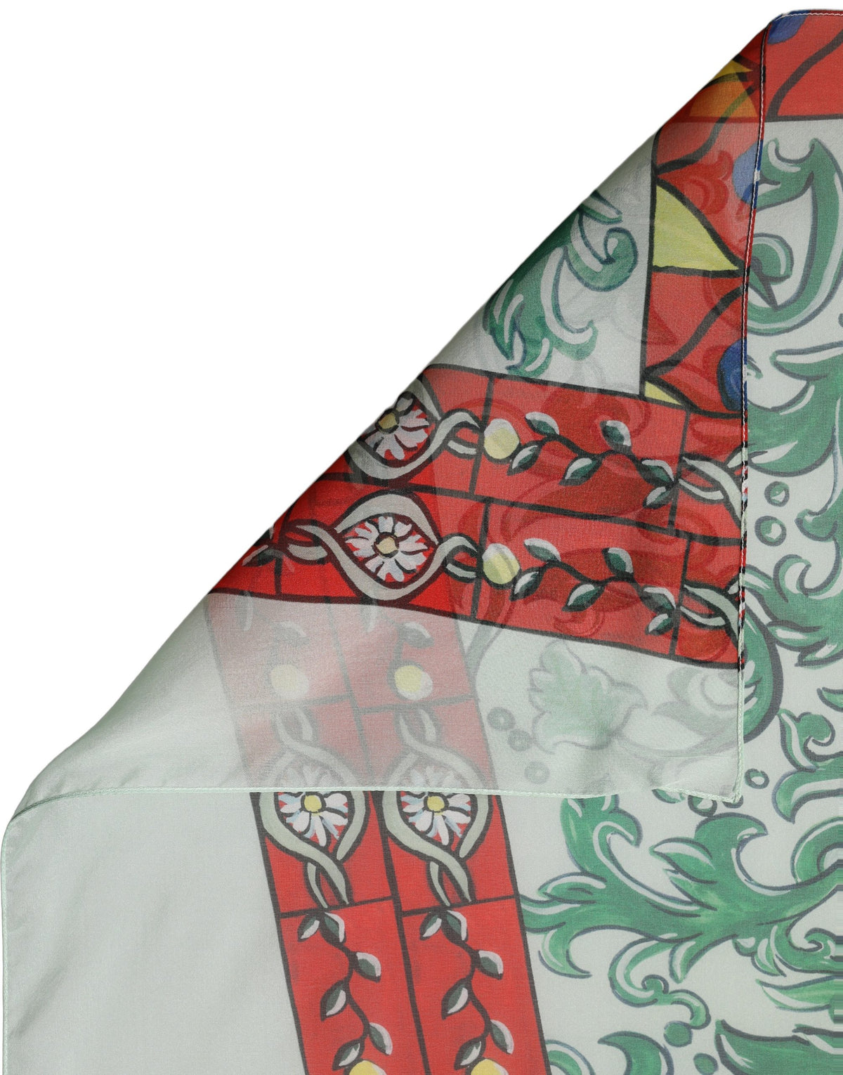 Dolce & Gabbana Multicolor Seiden Foulard im Quadrat mit Print