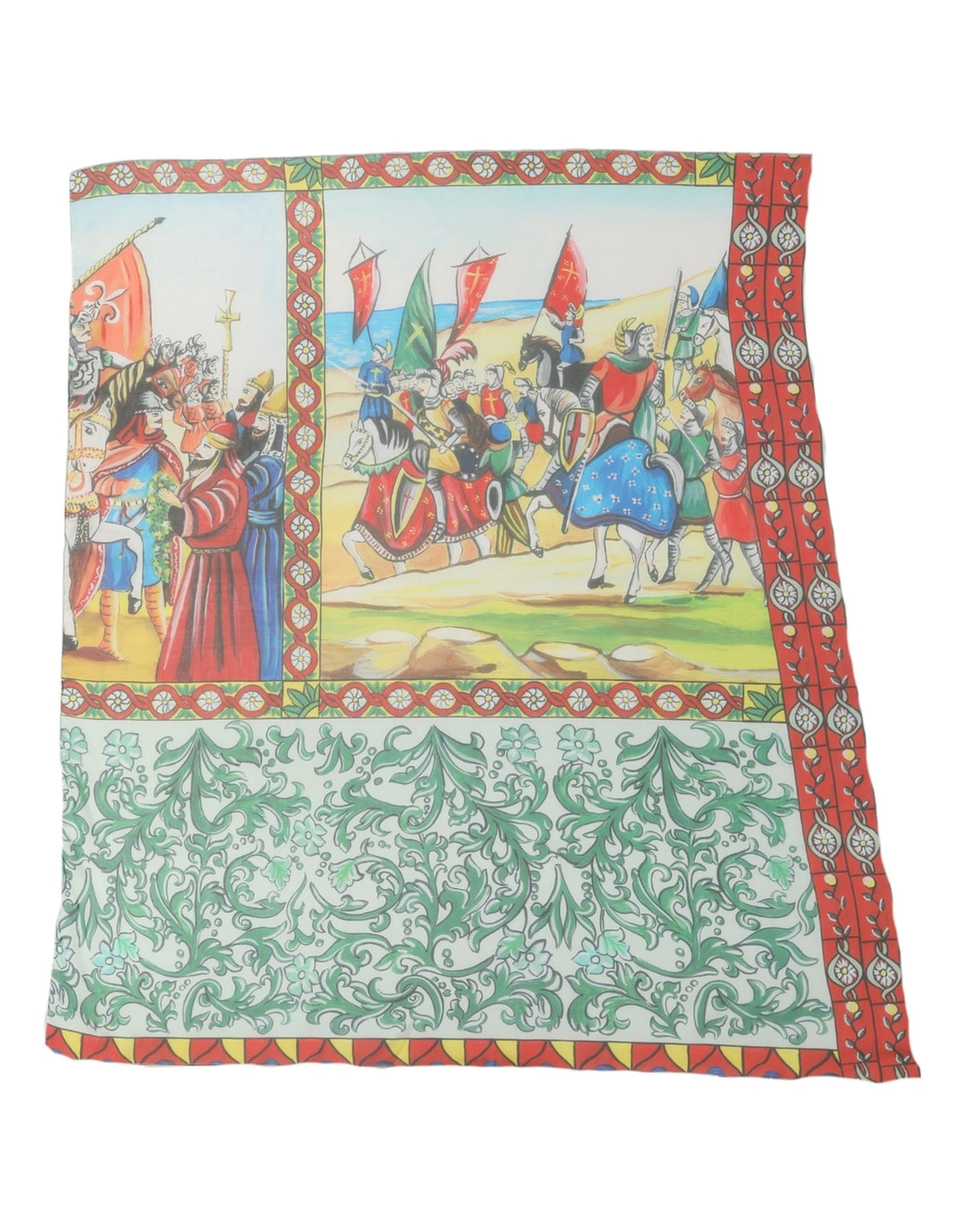 Dolce & Gabbana Multicolor Seiden Foulard im Quadrat mit Print