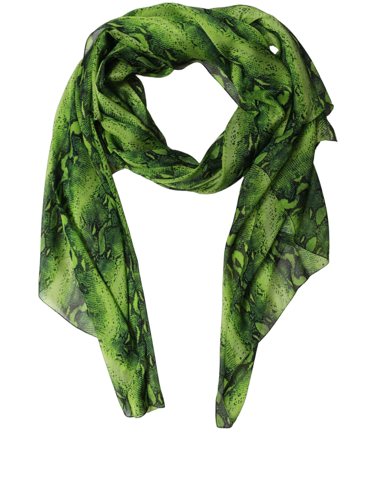 Dolce & Gabbana Seidenschal mit grün-schwarzem Print