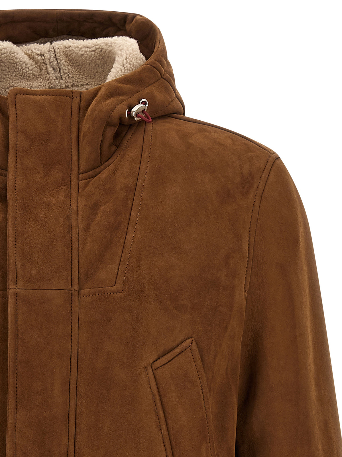 Brunello Cucinelli Braune Lammlederjacke