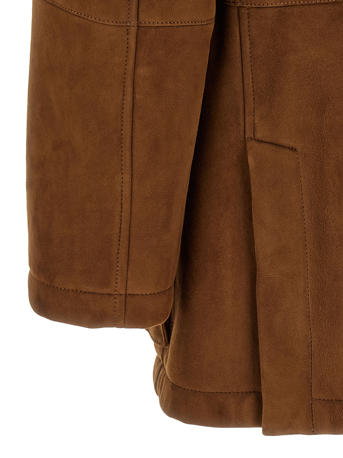 Brunello Cucinelli Braune Lammlederjacke