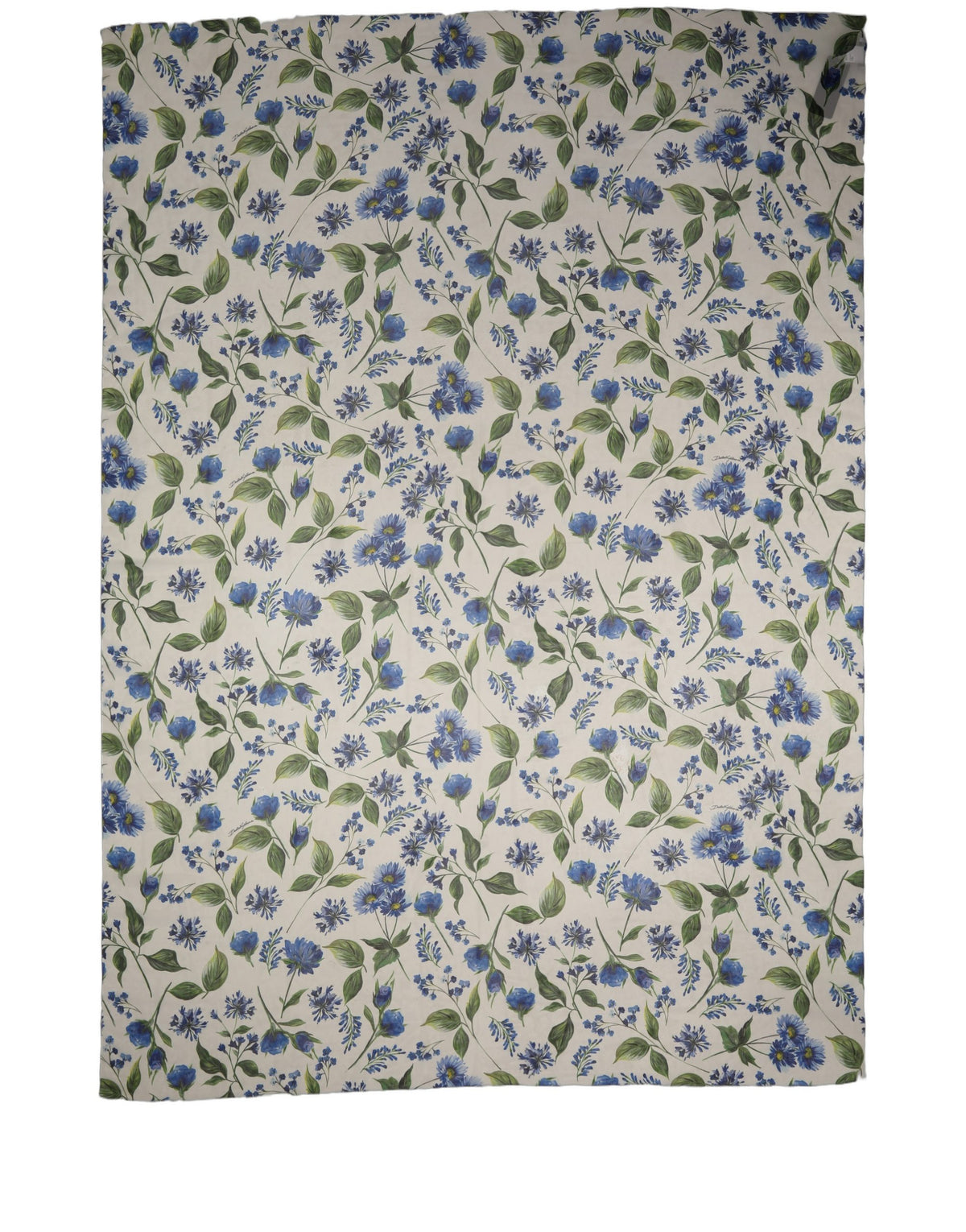 Dolce & Gabbana Weiße blaue Blumen-Stola aus Polyester