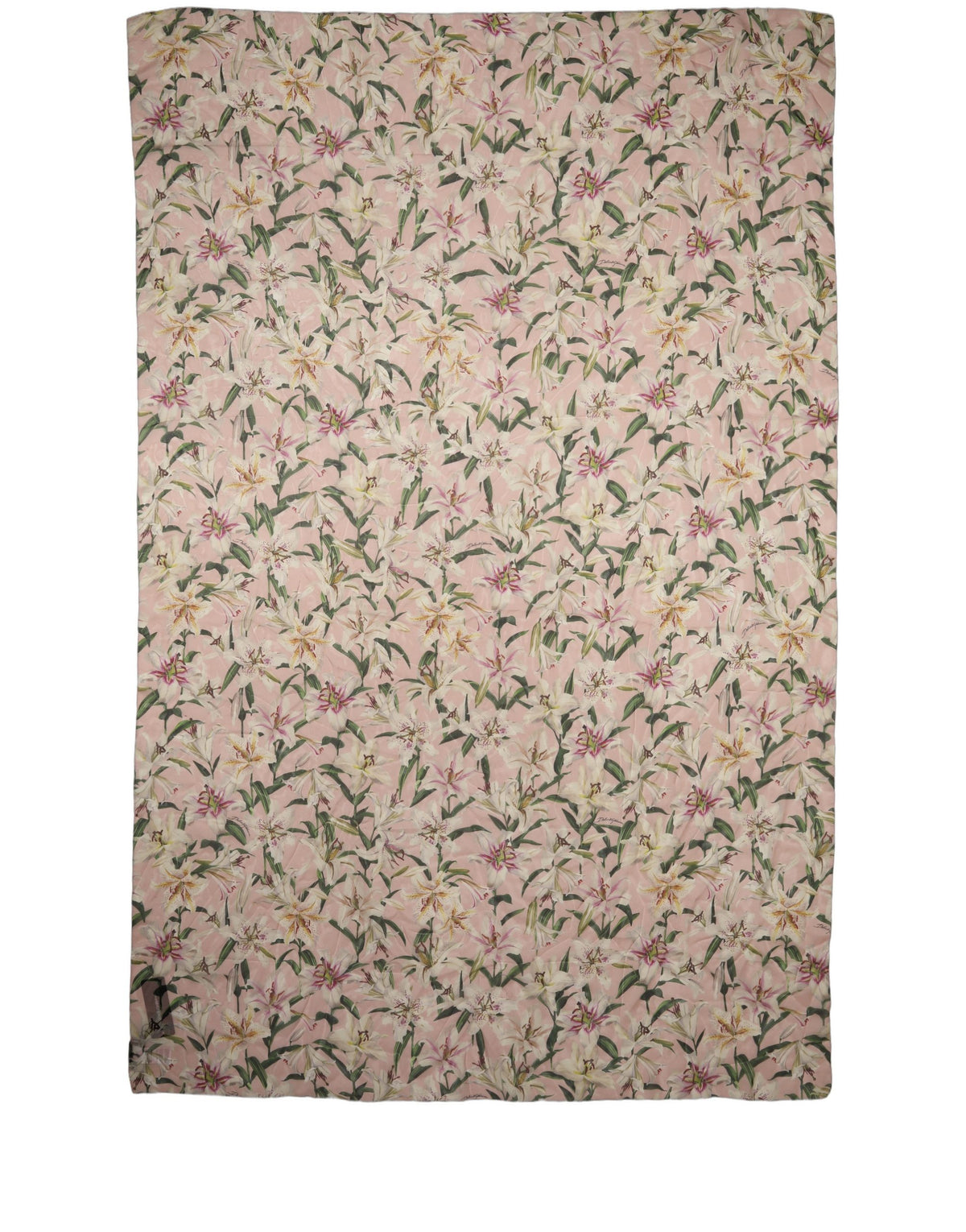 Dolce & Gabbana Lange Stola aus rosa Seidenchiffon mit Blumenmuster