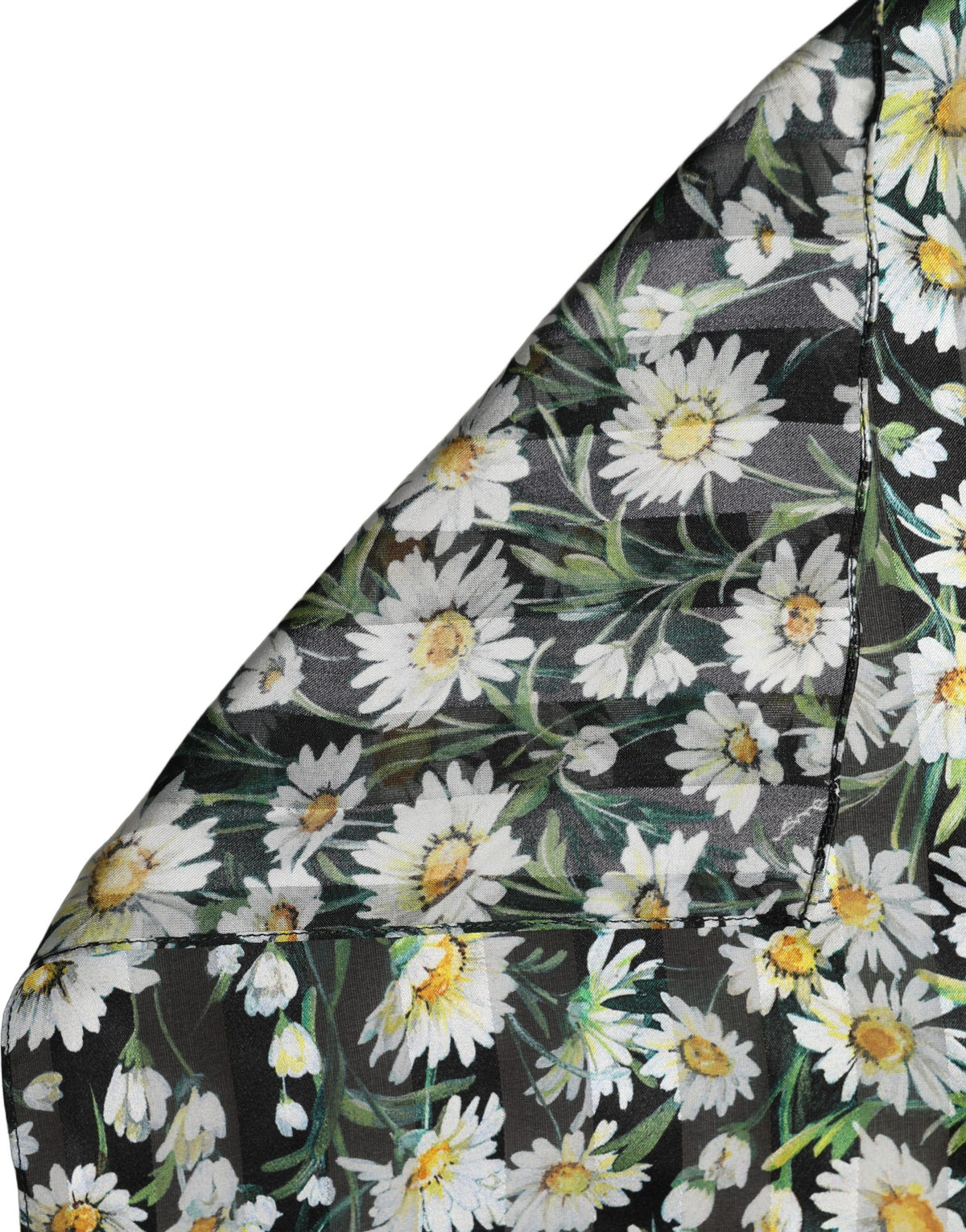 Dolce & Gabbana Schwarzer Seiden-Schal "Daisy Chiffon" Lang