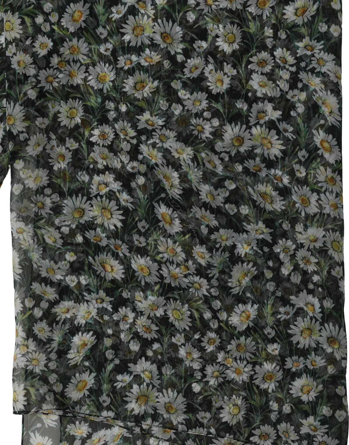 Dolce & Gabbana Schwarzer Seiden-Schal "Daisy Chiffon" Lang