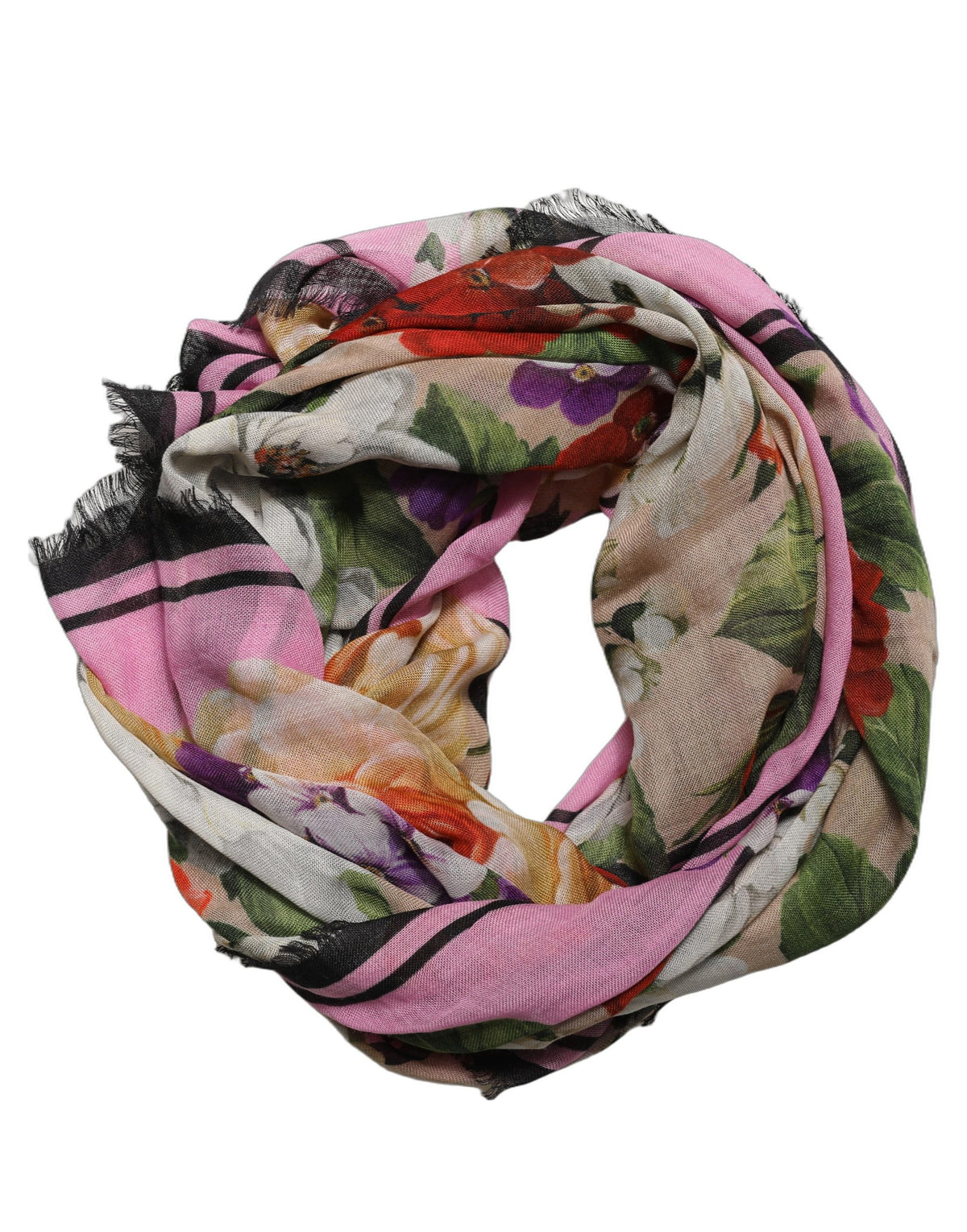 Dolce & Gabbana Multicolor Floral Cashmere Foulard Schal