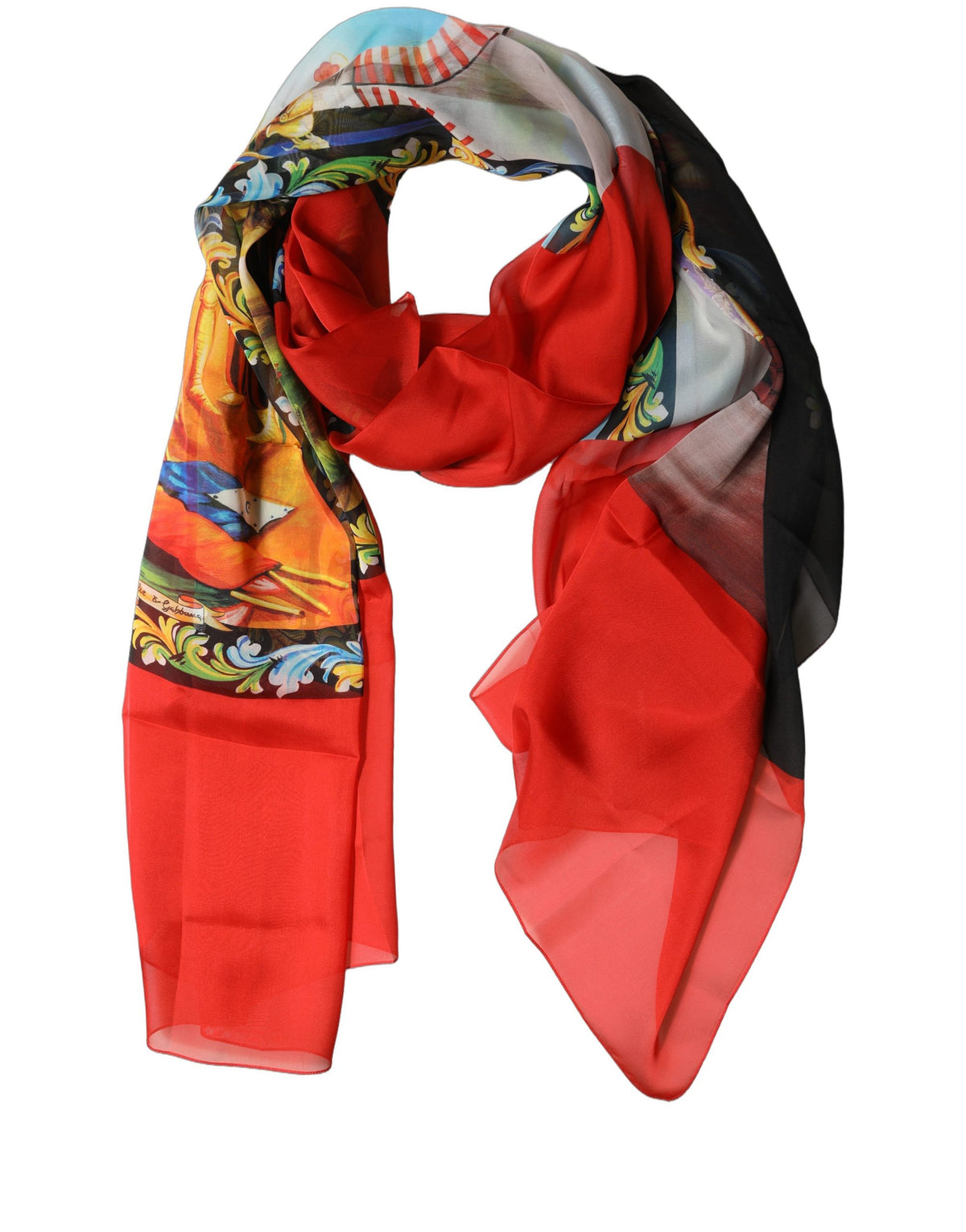 Dolce & Gabbana Multicolor Seidenschal mit Print