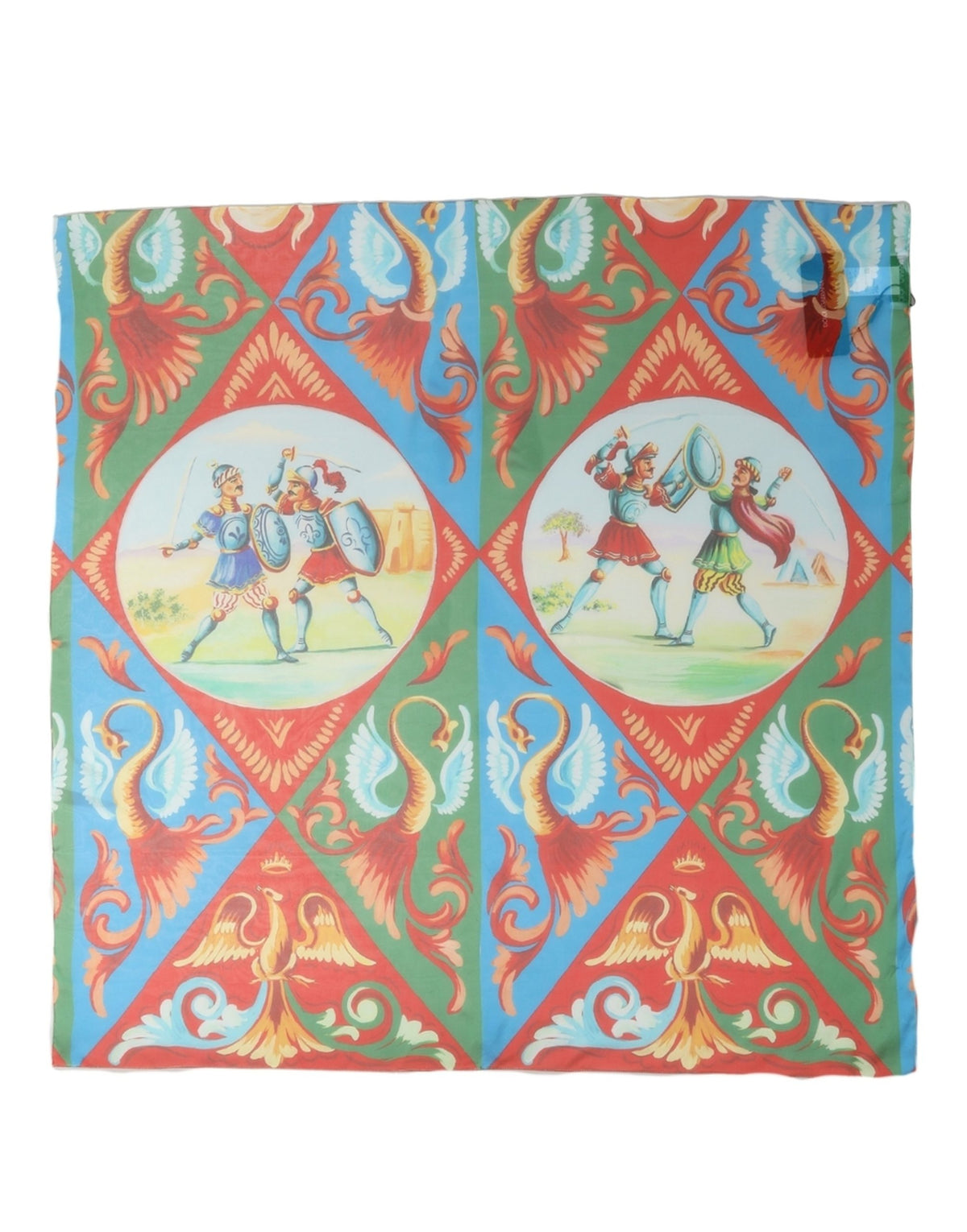 Dolce & Gabbana Multicolor Seiden Foulard im Quadrat mit Print