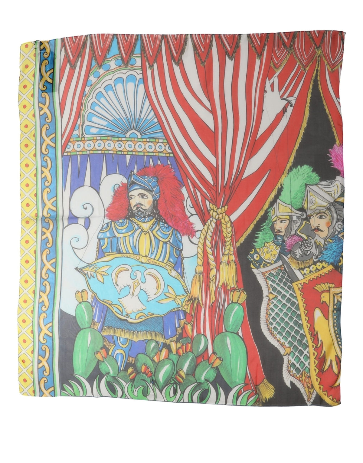 Dolce & Gabbana Multicolor Seiden Foulard im Quadrat mit Print