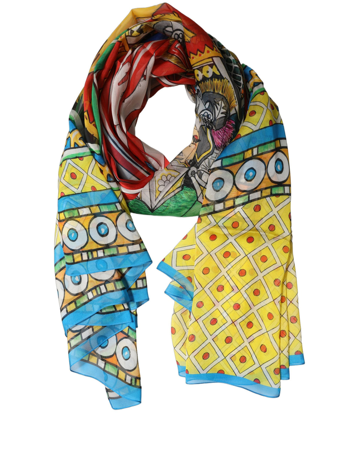 Dolce & Gabbana Multicolor Seidenschal mit Print