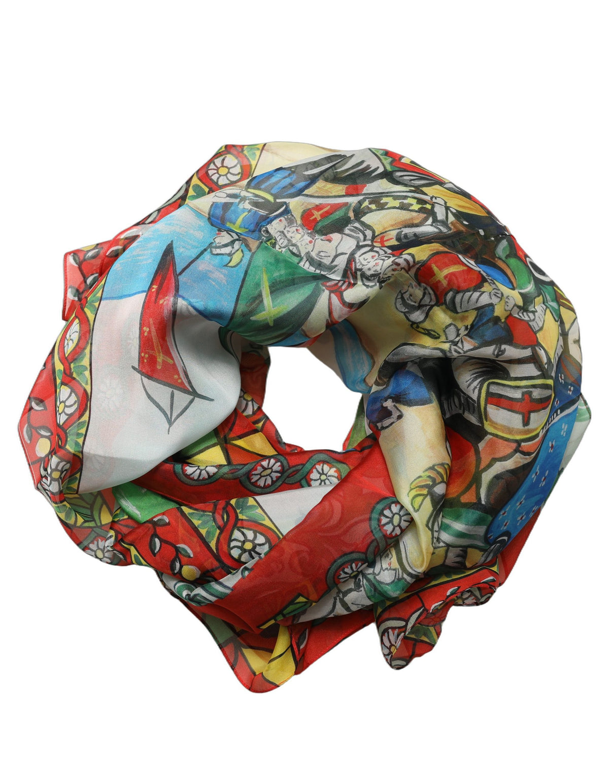 Dolce & Gabbana Seidenschal mit mehrfarbigem Aufdruck