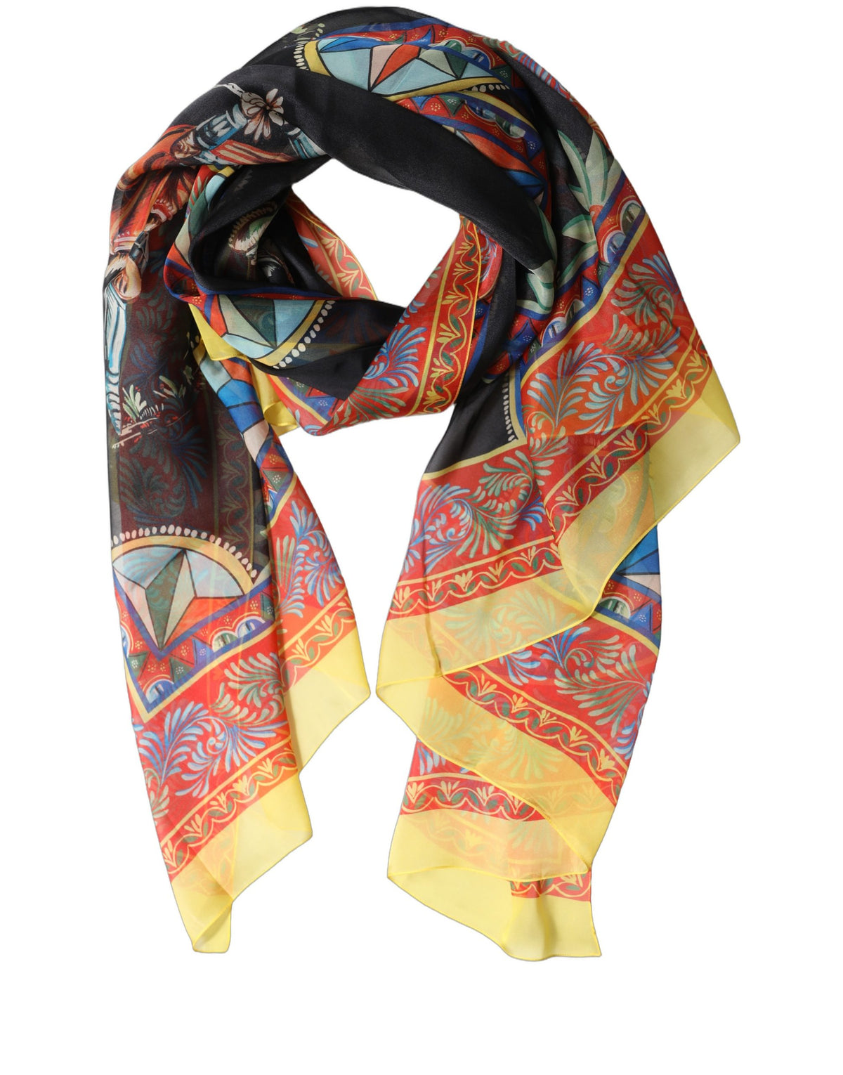 Dolce & Gabbana Multicolor Seidenschal mit Print