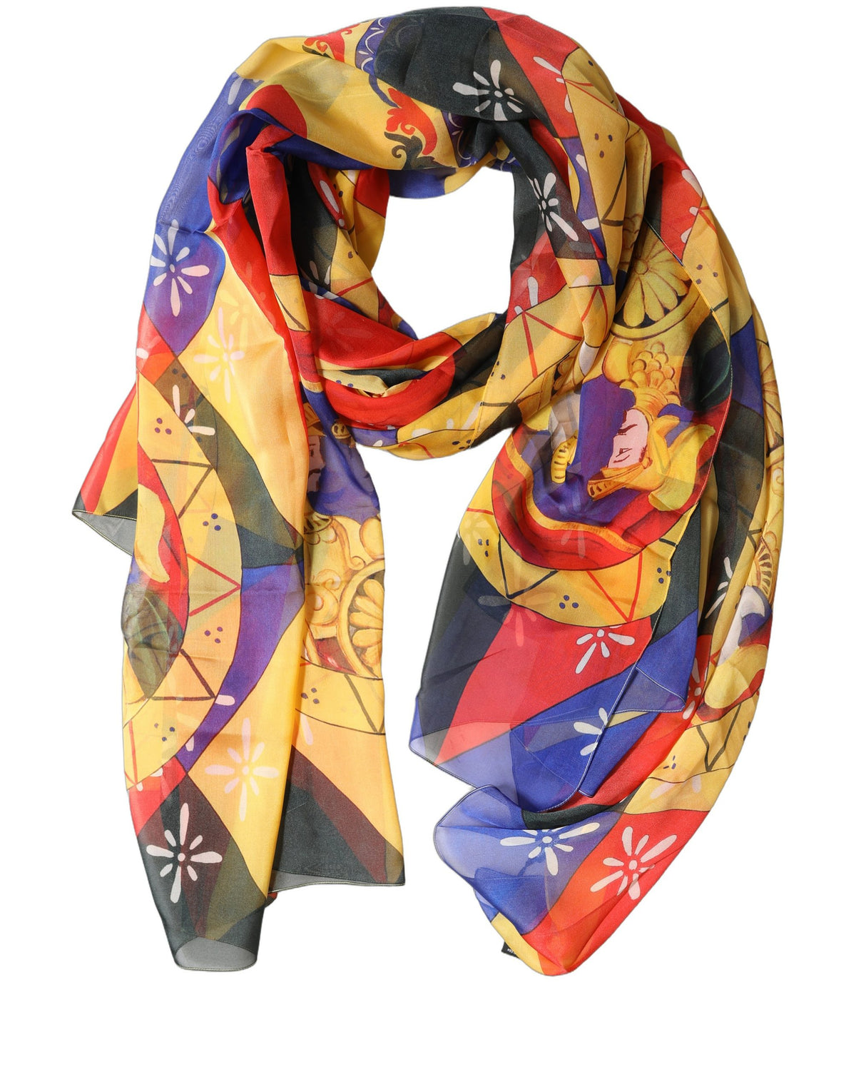 Dolce & Gabbana Multicolor Seidenschal mit Print