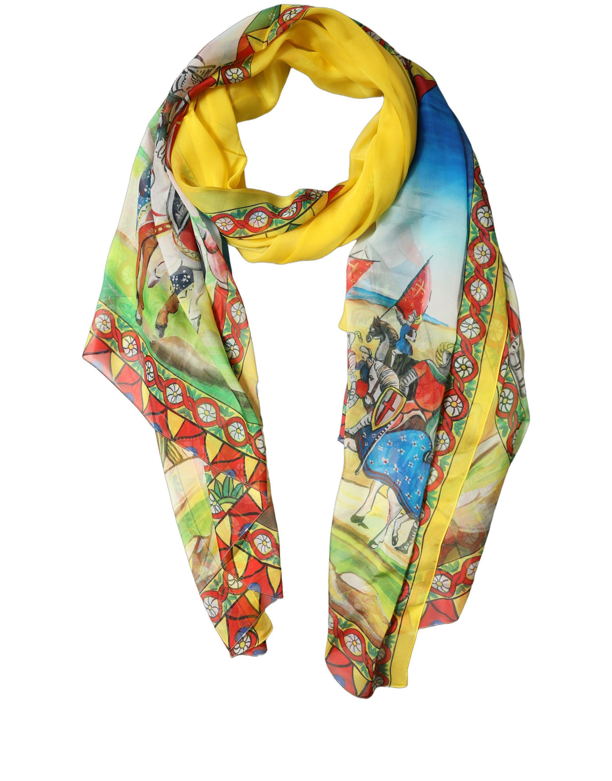 Dolce & Gabbana Multicolor Seidenschal mit Print