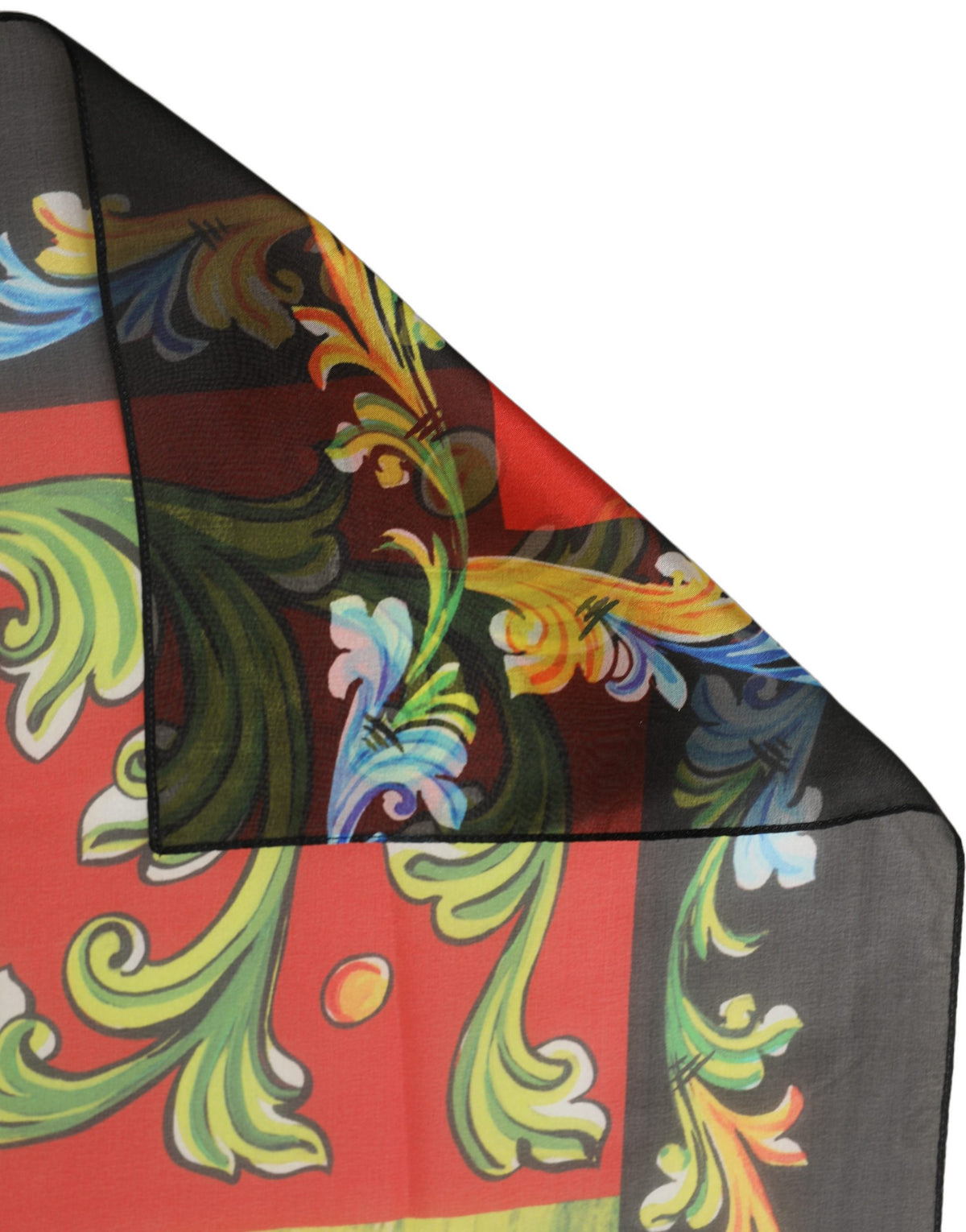 Dolce & Gabbana Dunkelgrauer Foulard-Schal aus Seide mit Landschaftsdruck