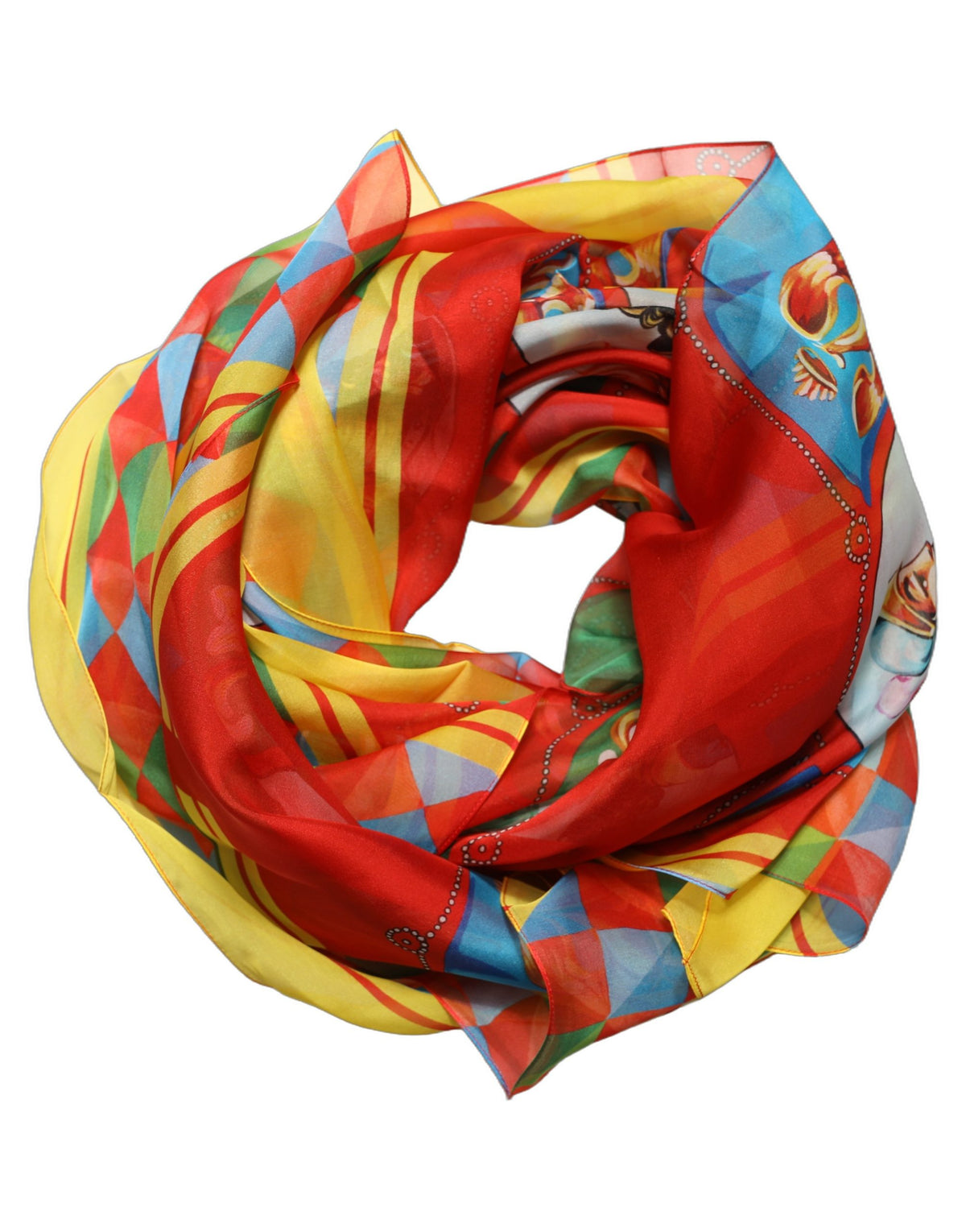 Dolce & Gabbana Seidenschal „Carretto Print“ in Multicolor