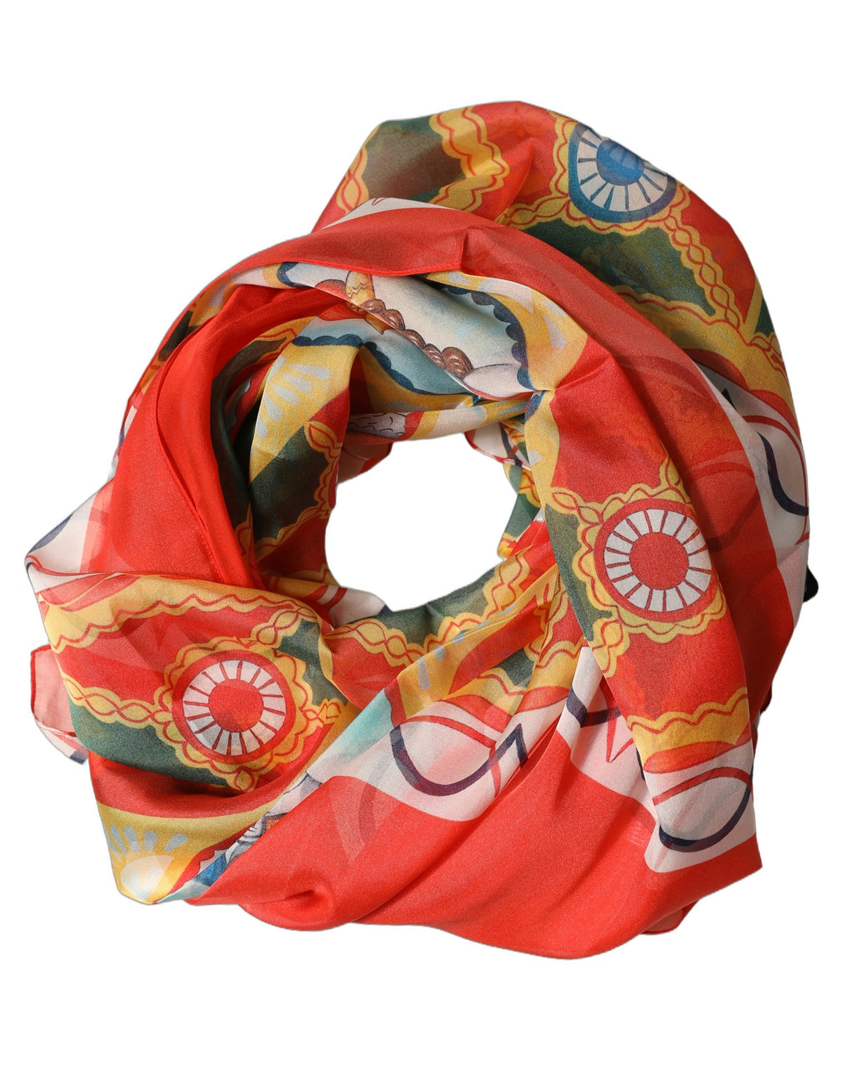 Dolce & Gabbana Multicolor Seiden Foulard im Quadrat mit Print