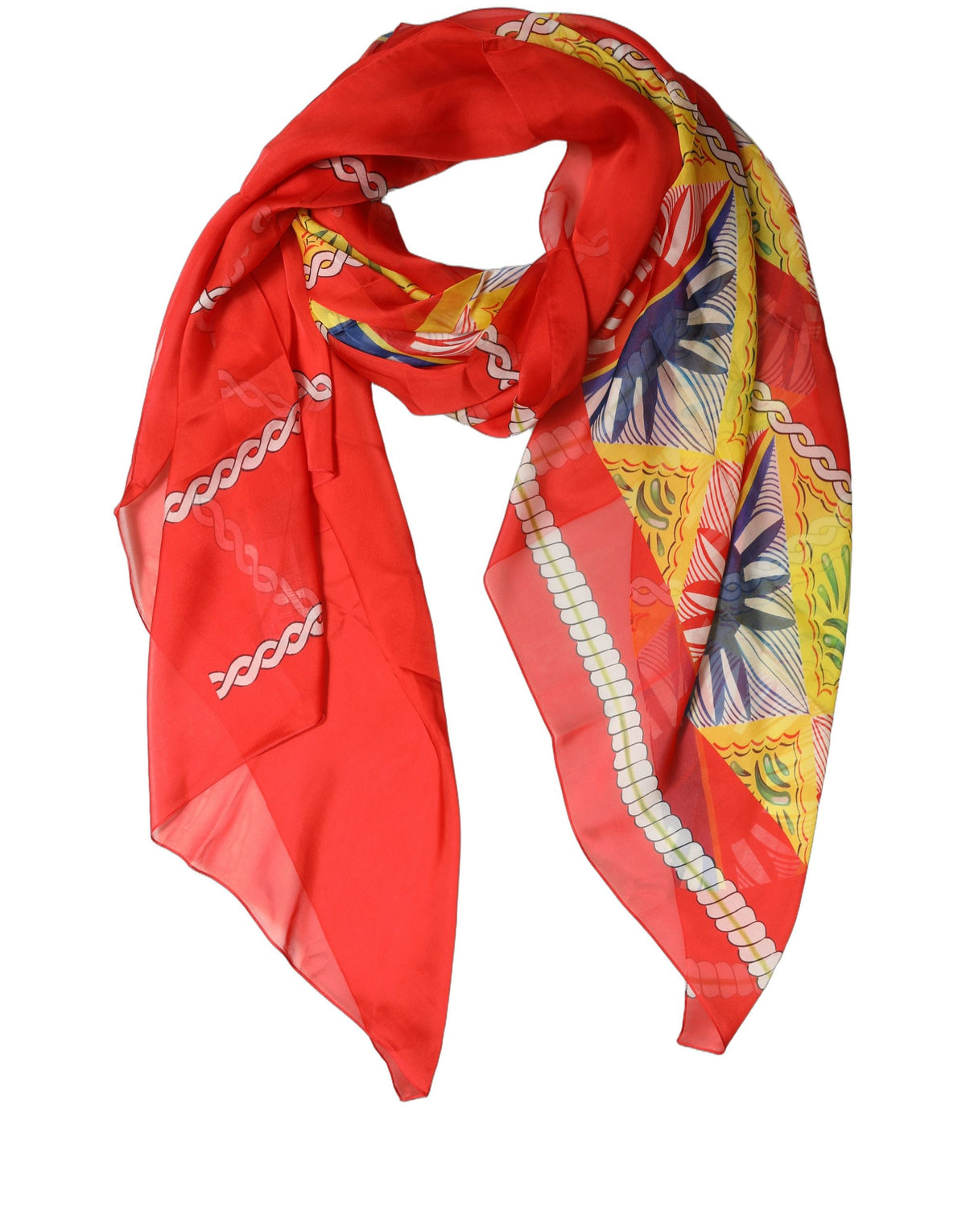 Dolce & Gabbana Multicolor Seidenschal mit Print
