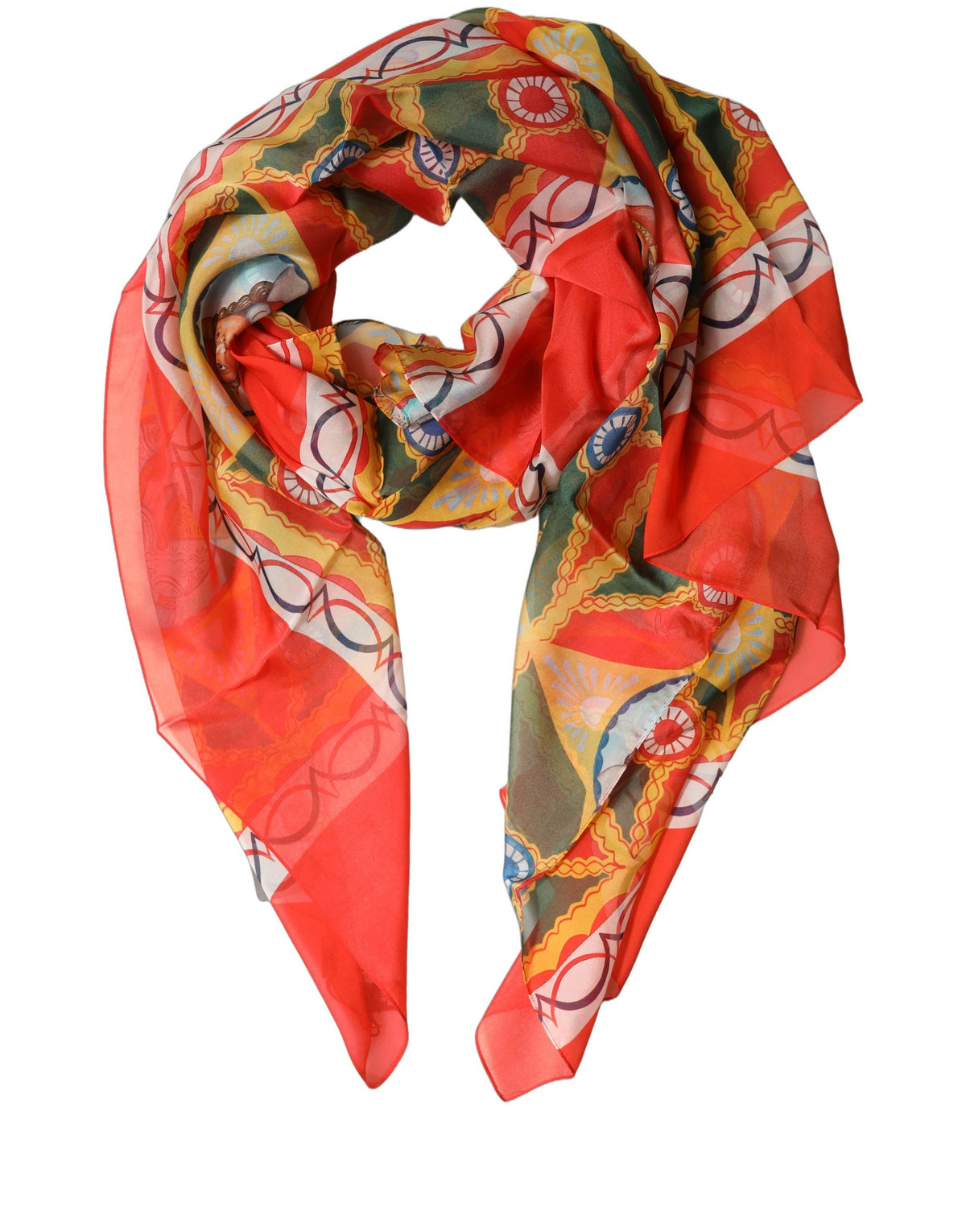 Dolce & Gabbana Multicolor Seidenschal mit Print