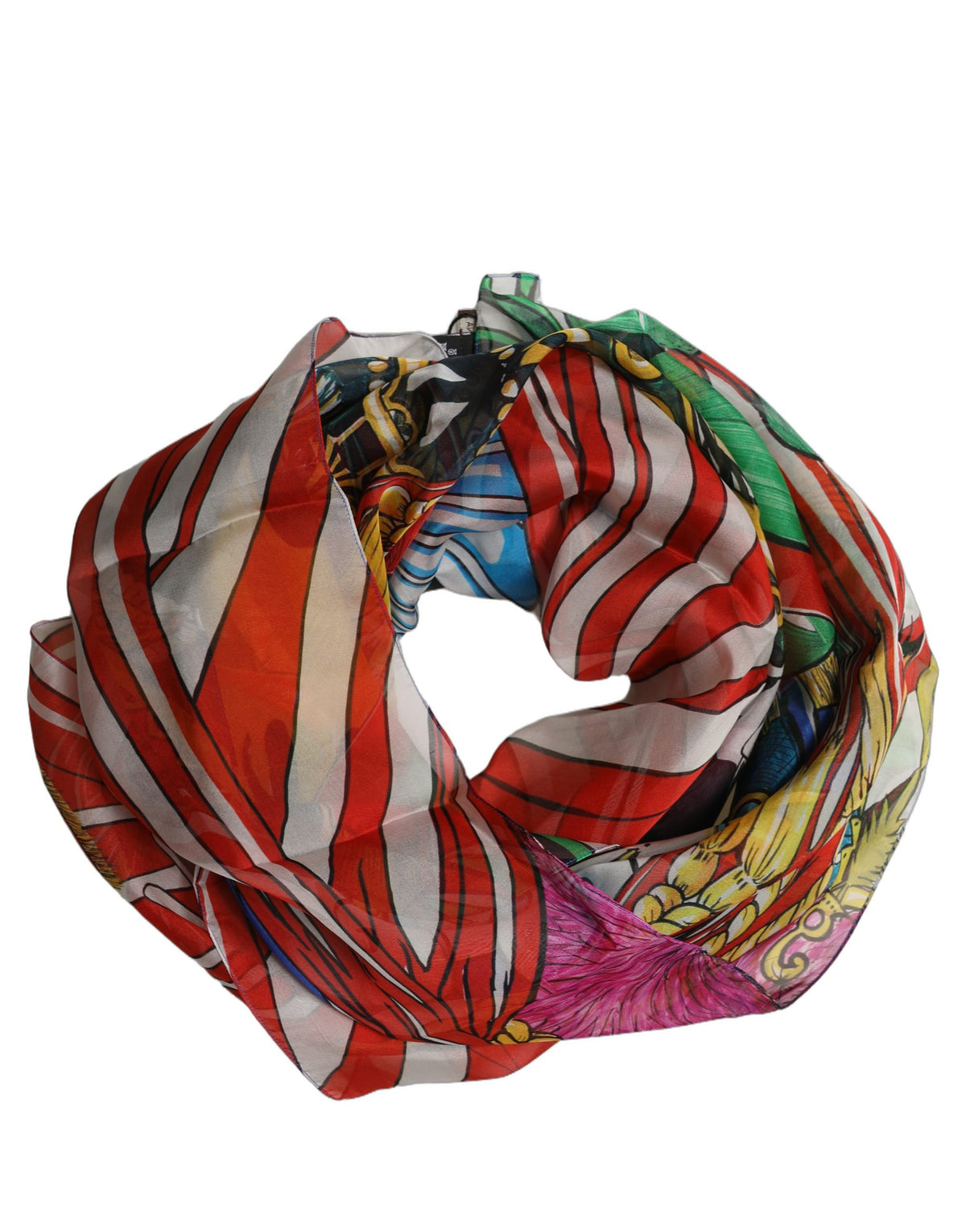 Dolce & Gabbana Multicolor Seiden Foulard im Quadrat mit Print
