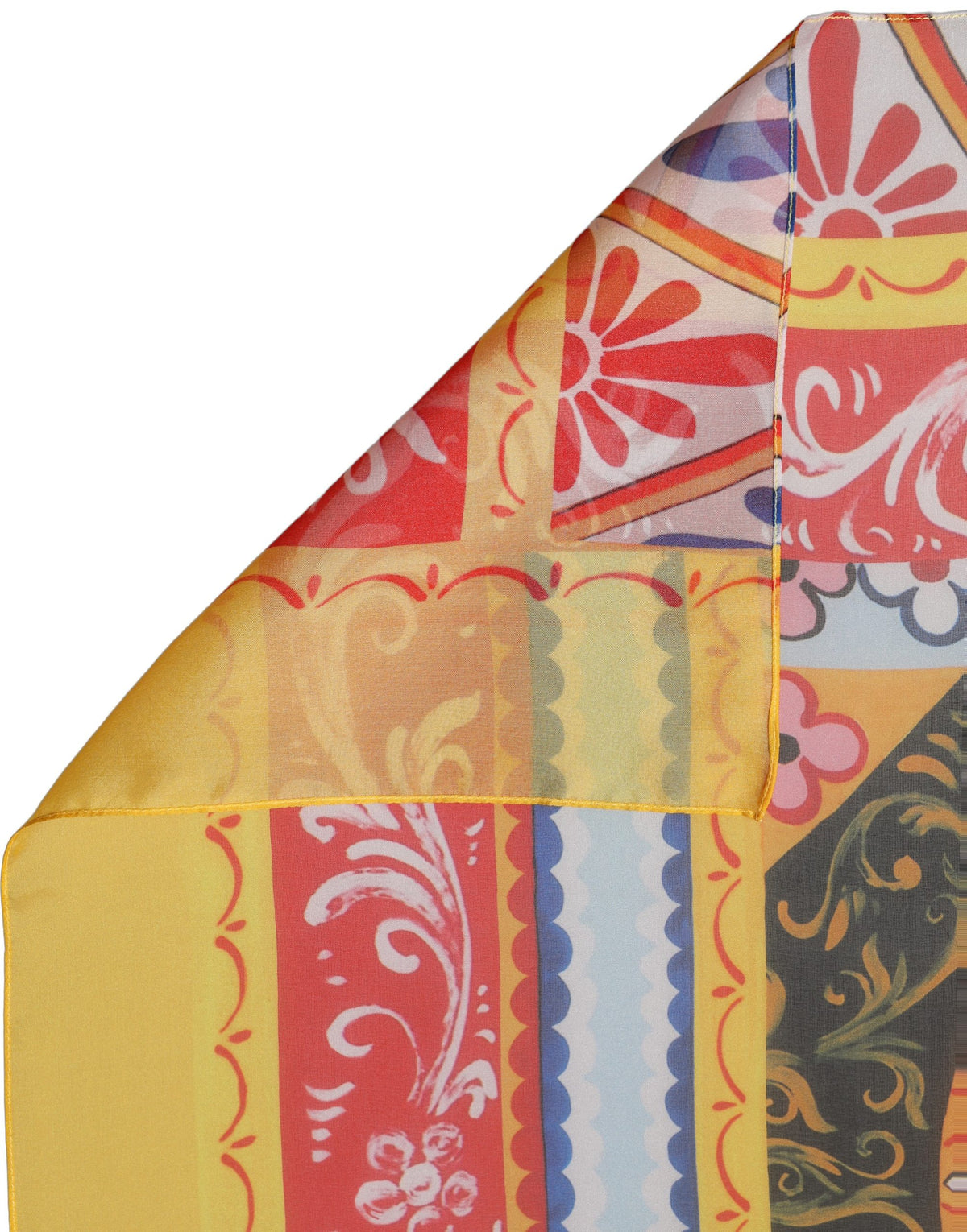 Dolce & Gabbana Multicolor Seiden Foulard im Quadrat mit Print