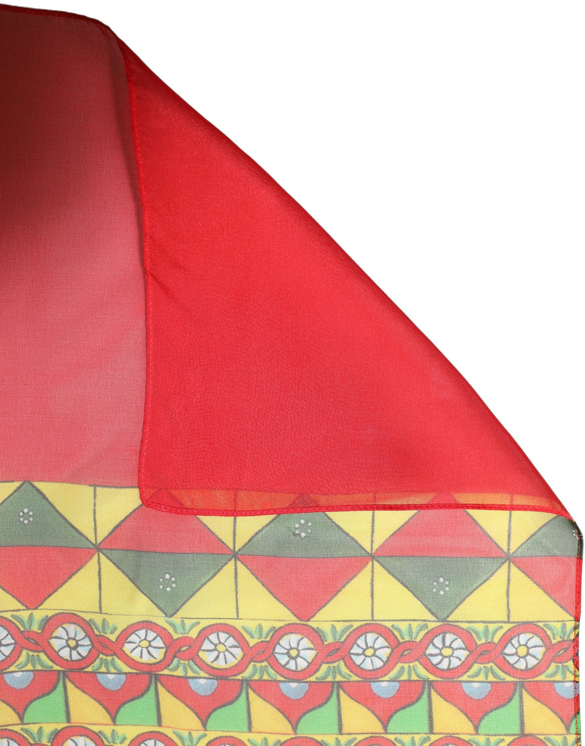 Dolce & Gabbana Roter Seidenschal mit geometrischem Print