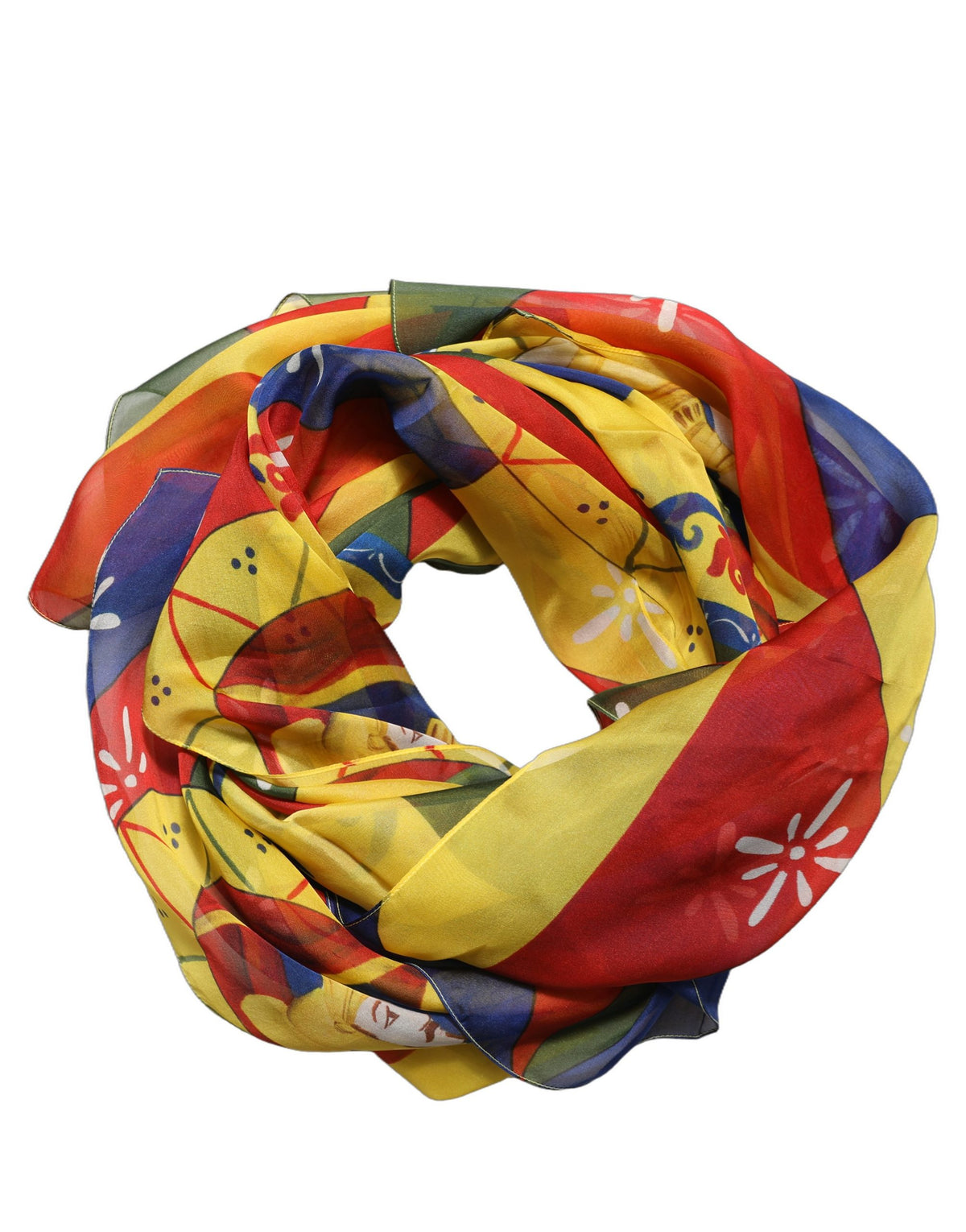 Dolce & Gabbana Multicolor Seiden Foulard im Quadrat mit Print