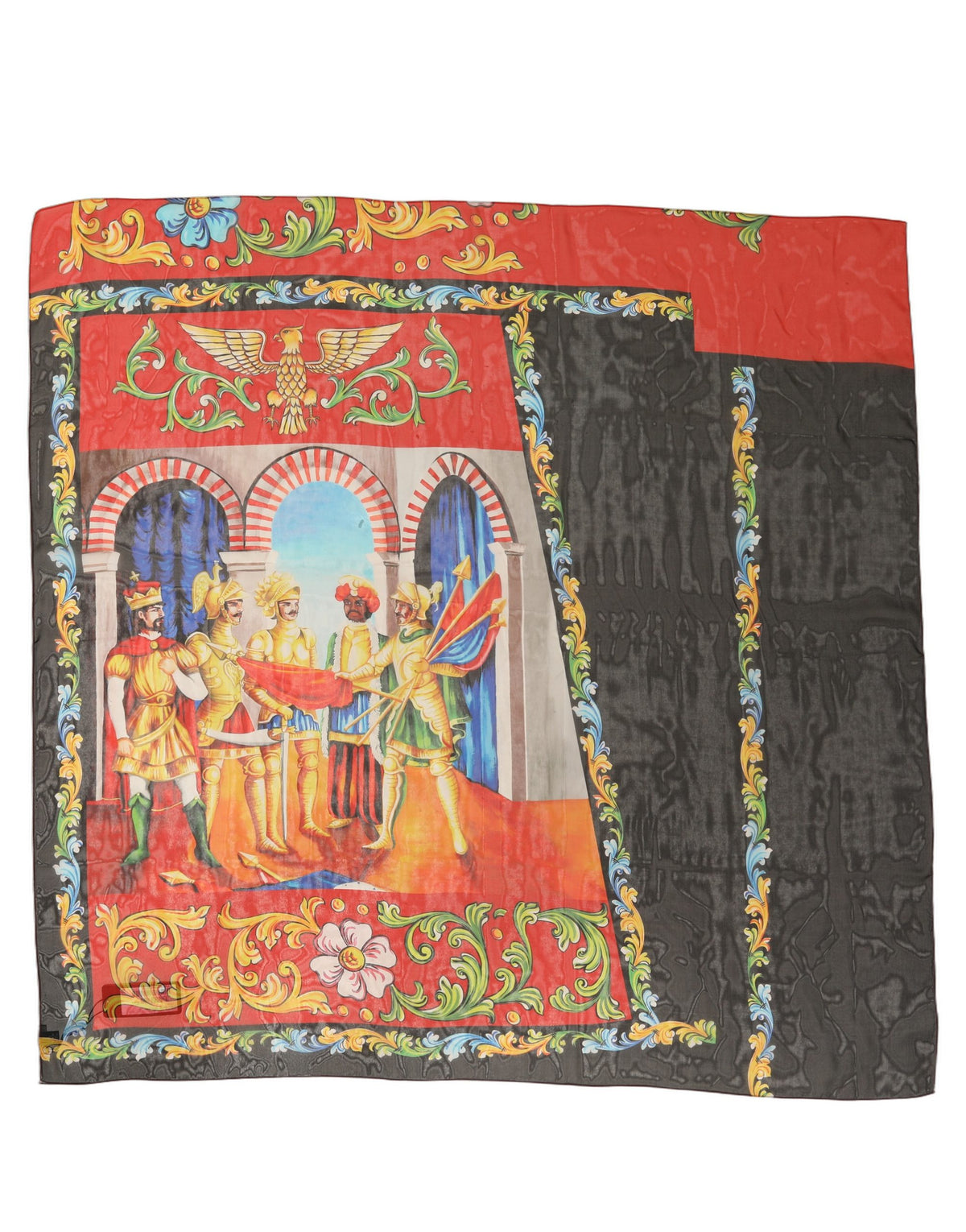 Dolce & Gabbana Multicolor Seiden Foulard im Quadrat mit Print