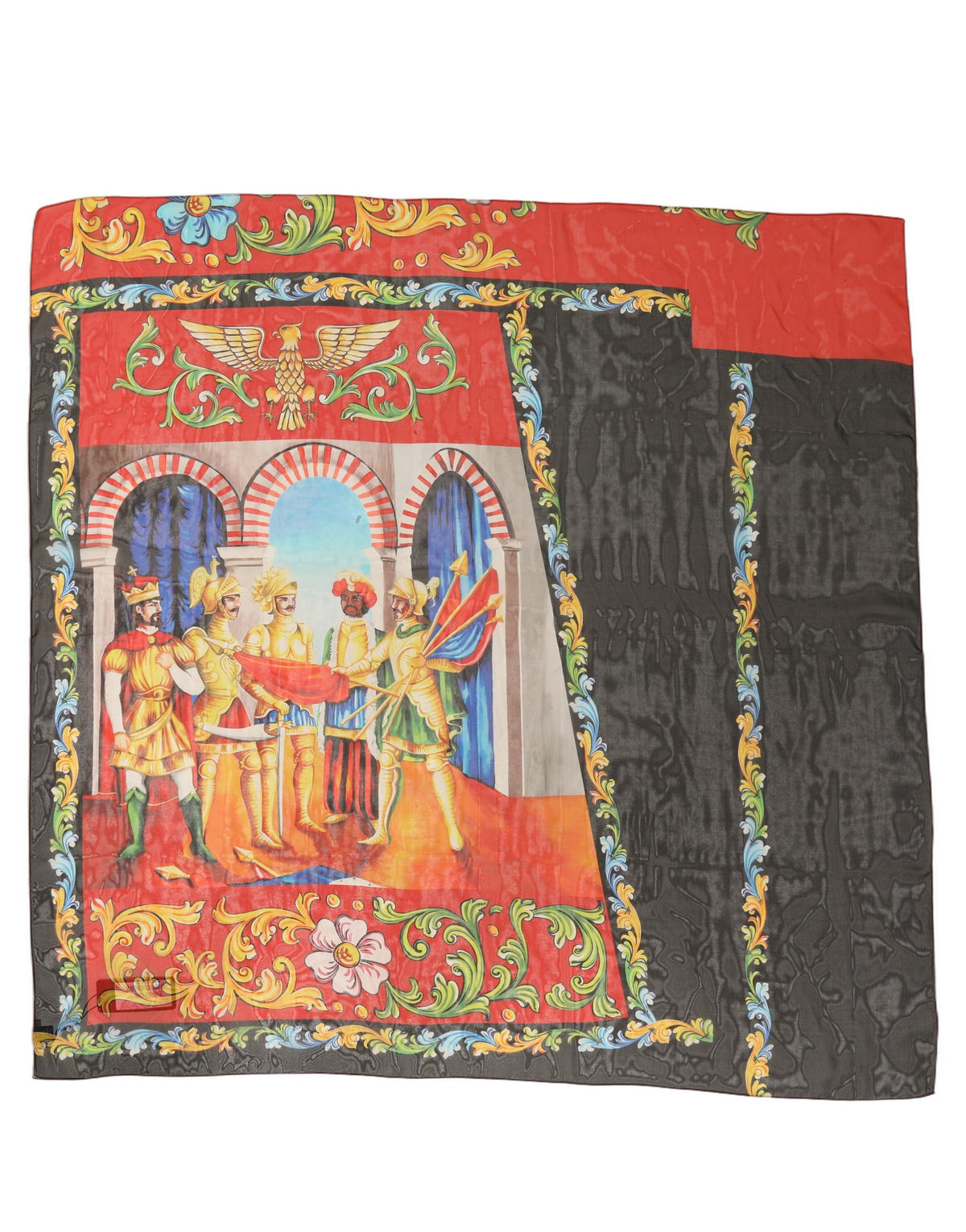 Dolce & Gabbana Multicolor Seiden Foulard im Quadrat mit Print