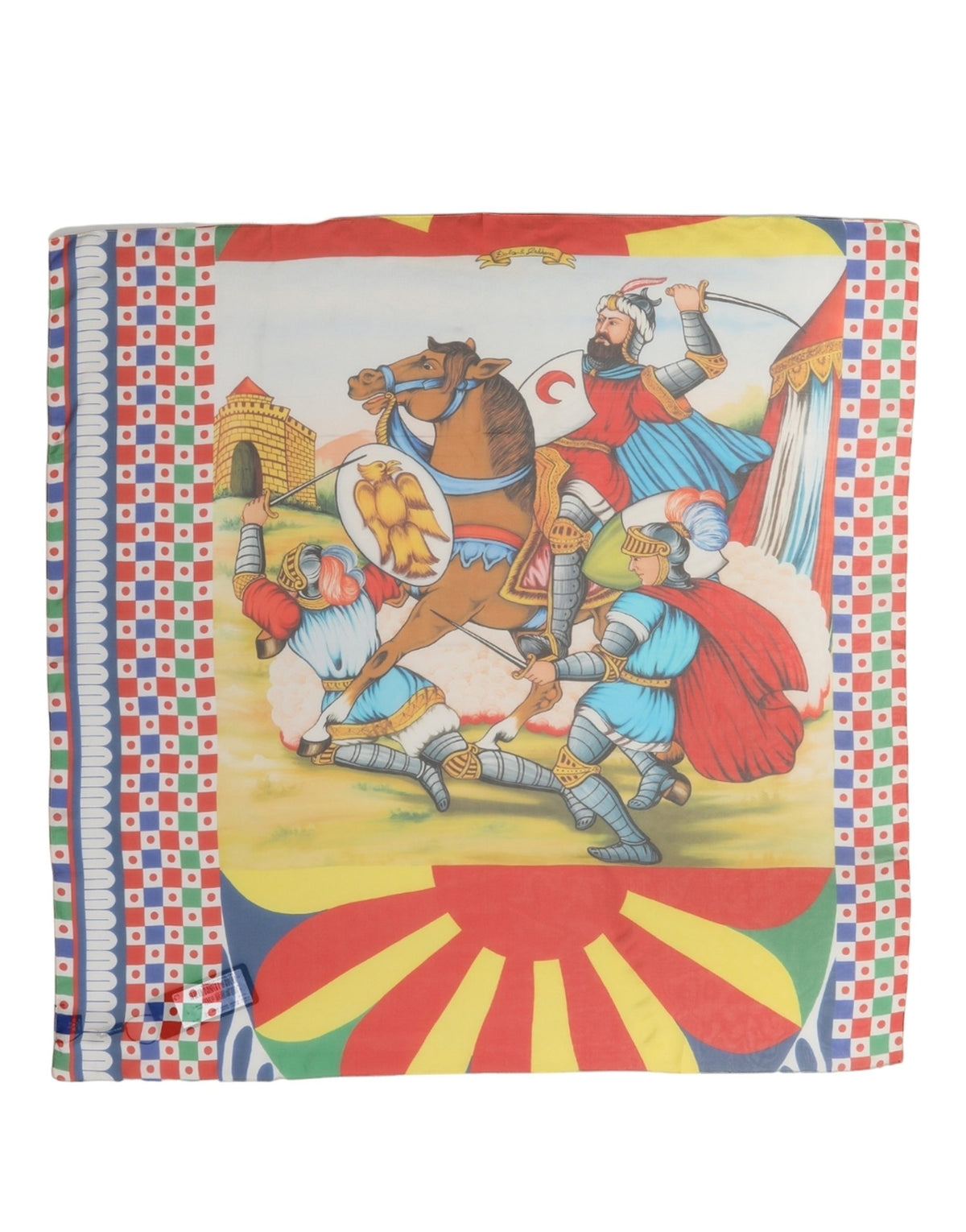 Dolce & Gabbana Multicolor Seiden Foulard im Quadrat mit Print