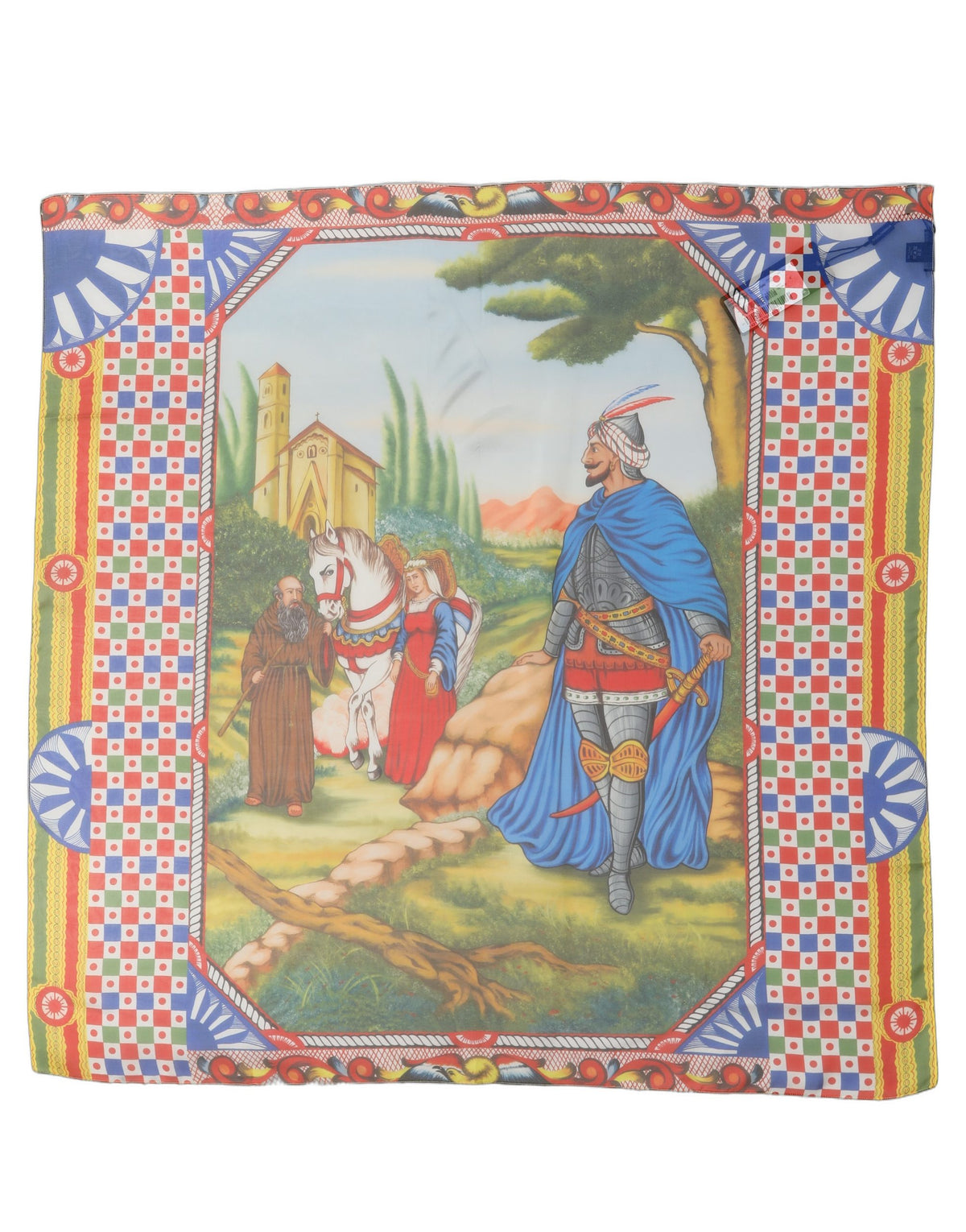 Dolce & Gabbana Multicolor Seiden Foulard im Quadrat mit Print