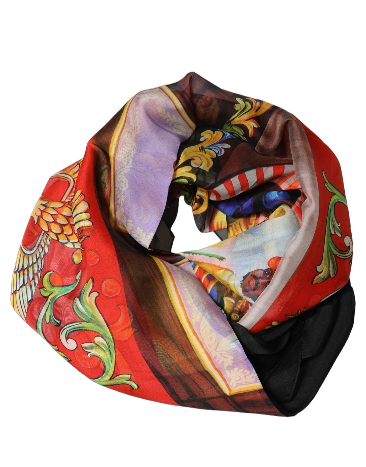 Dolce & Gabbana Multicolor Seiden Foulard im Quadrat mit Print