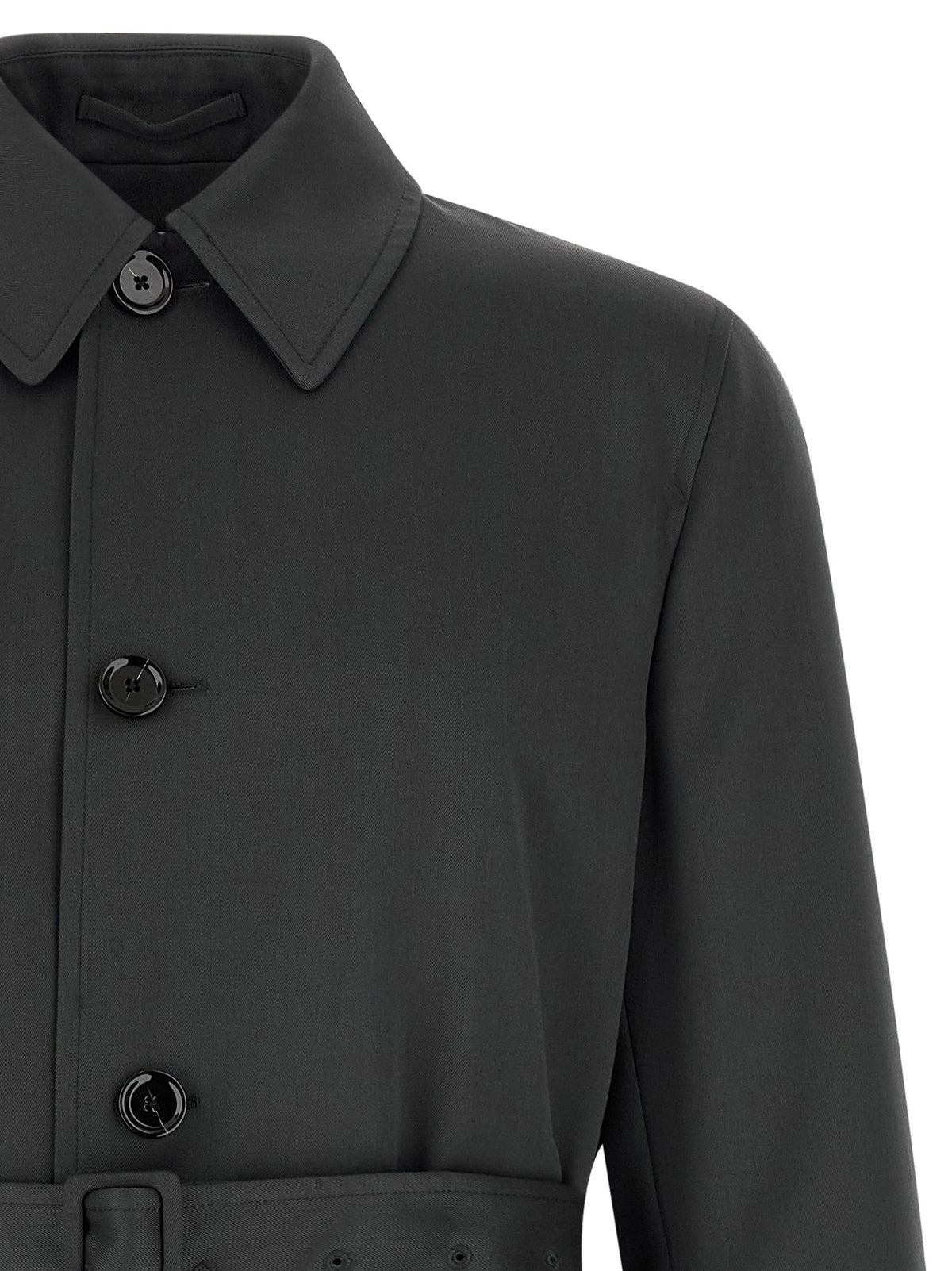 Lardini Grauer Wollmantel aus reiner Schurwolle