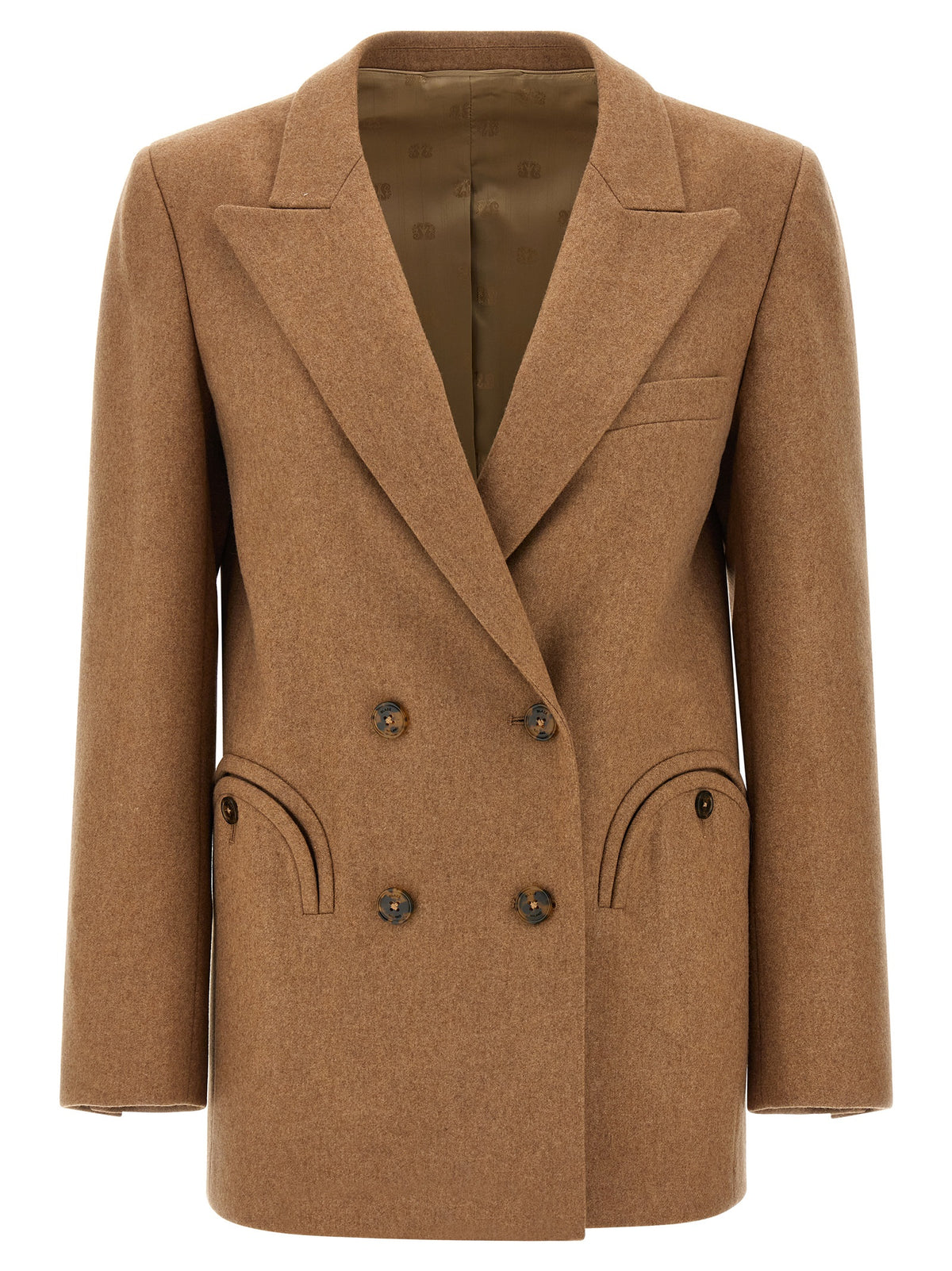 Blazé Milano Mantel aus reiner Schurwolle in Beige