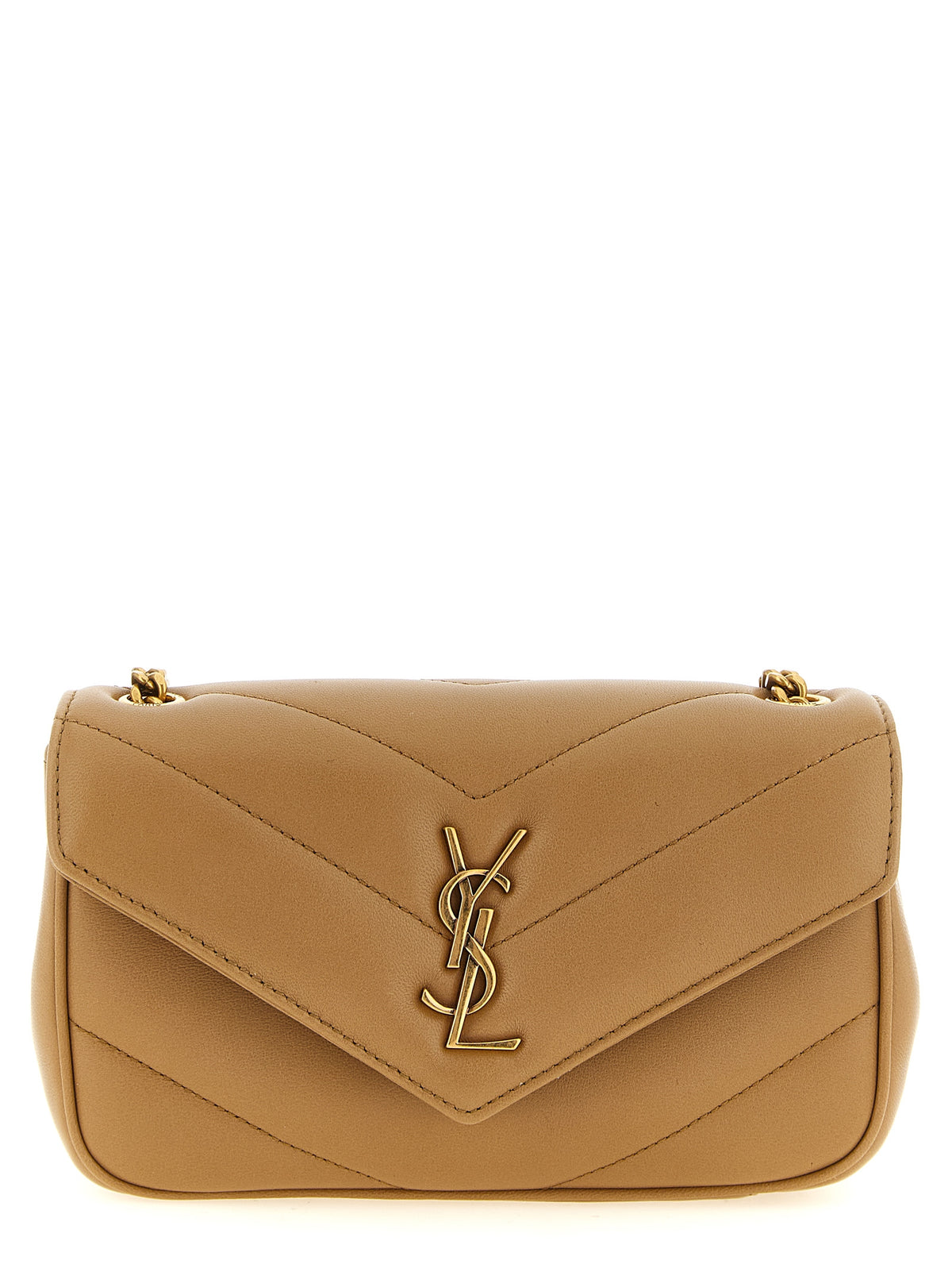 Saint Laurent Beige Lammleder Crossbody Bag