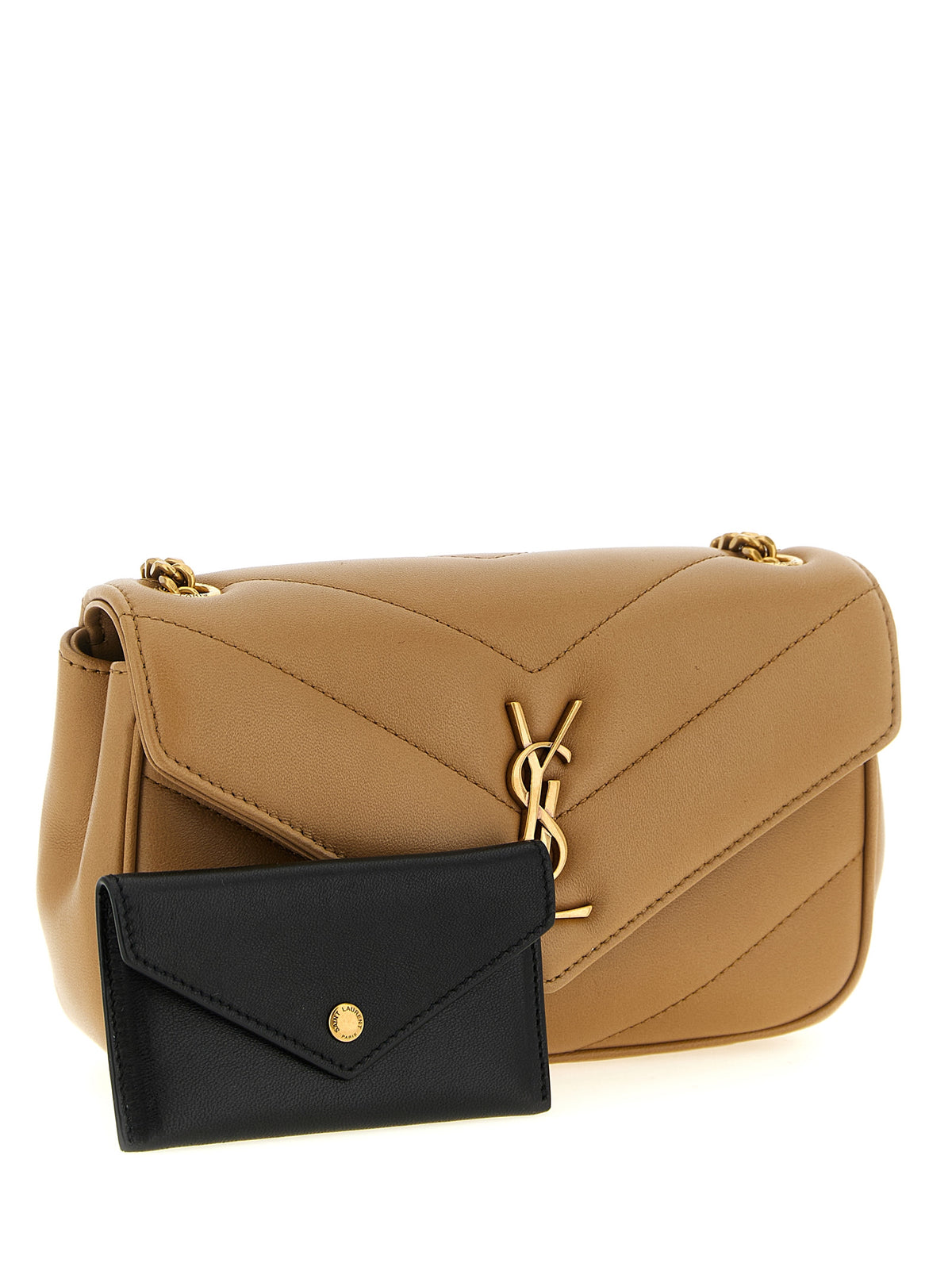 Saint Laurent Beige Lammleder Crossbody Bag