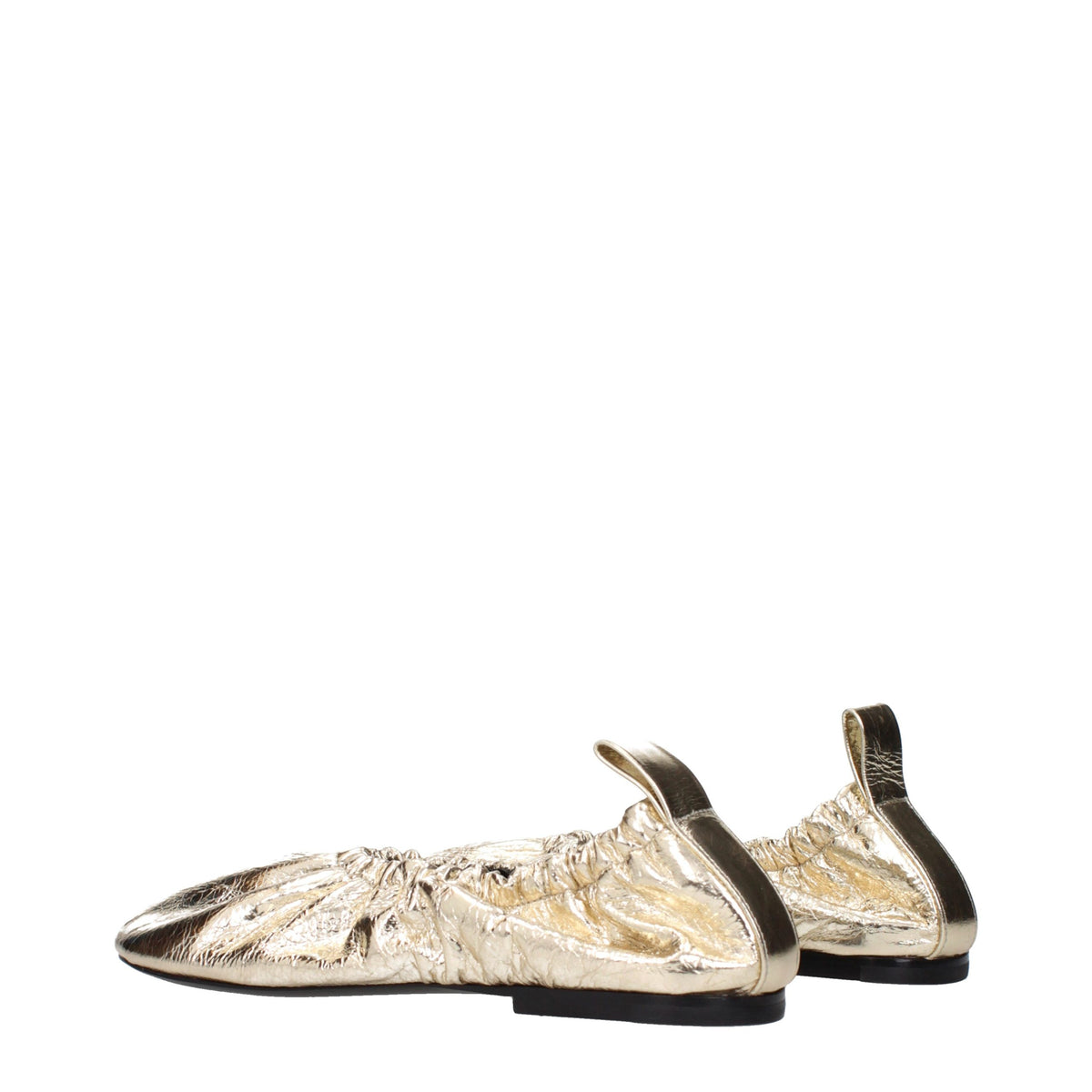 Jil Sander Goldfarbene Ballerinas aus Leder